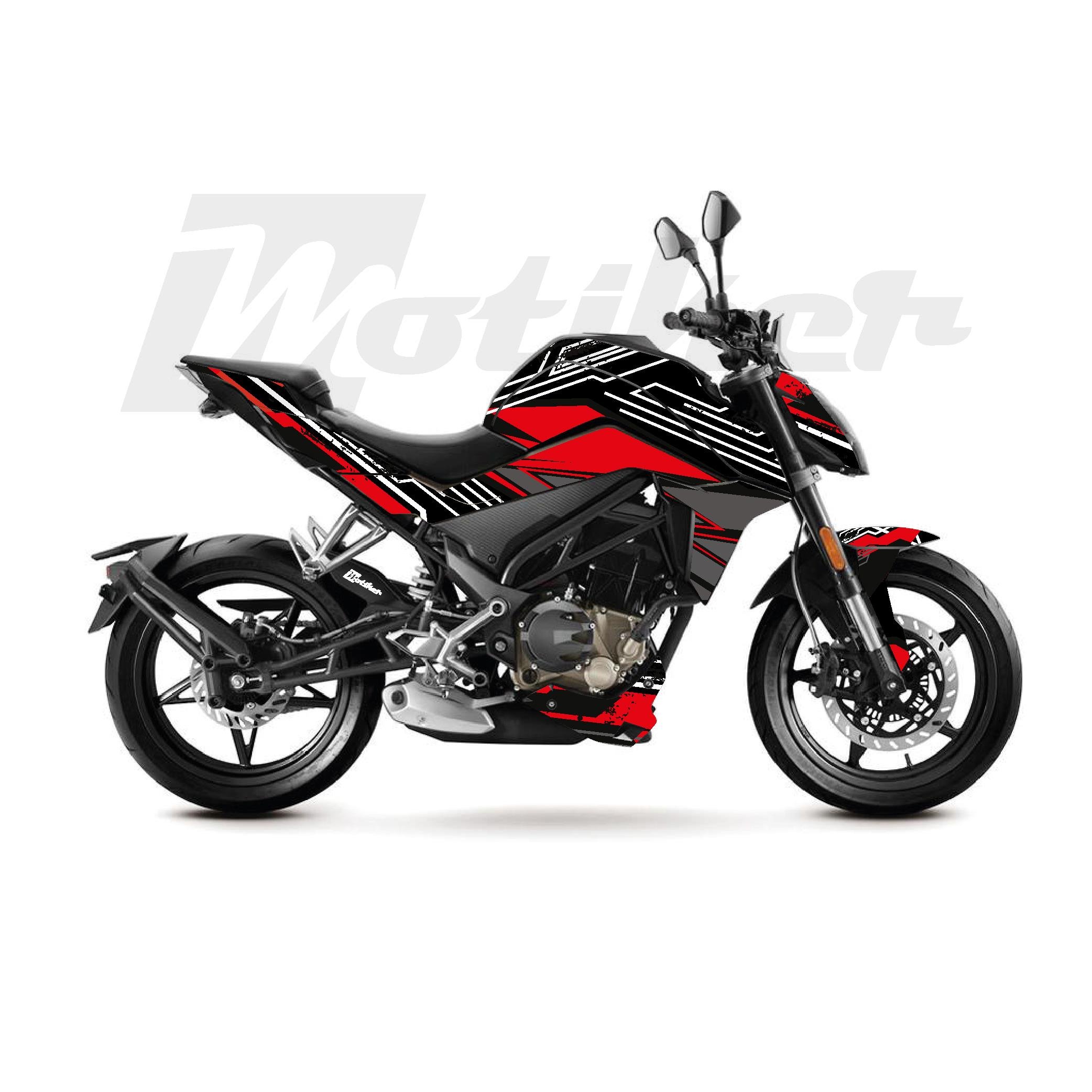 250 NKCFMOTO 250NK K'night Model Parçalı Motosiklet Kaplama Sticker Etiket Modeli Kırmızı Gri Beyaz