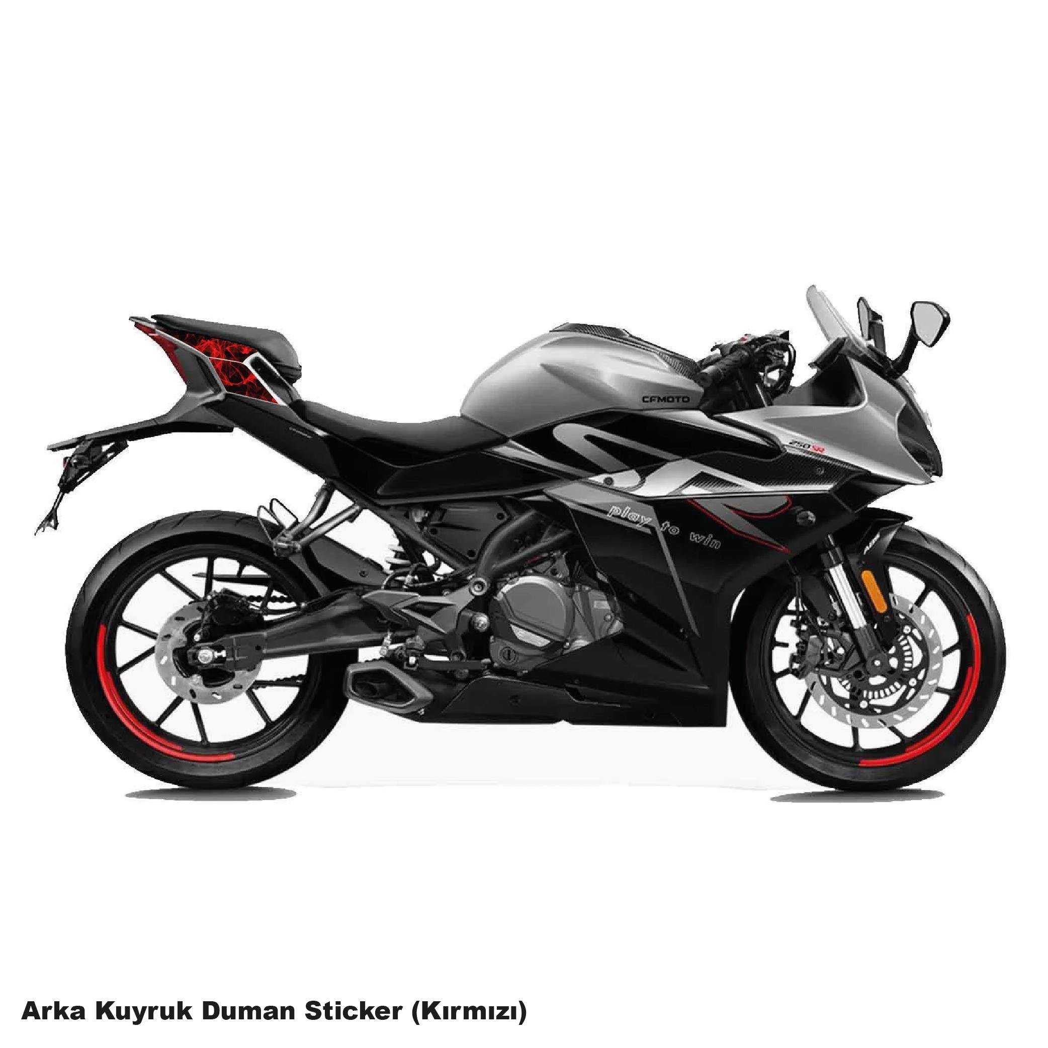 250SRCFMOTO 250SR ARKA KUYRUK KIRMIZI DUMAN PARÇALI KAPLAMA STICKER ETİKET MODELİ