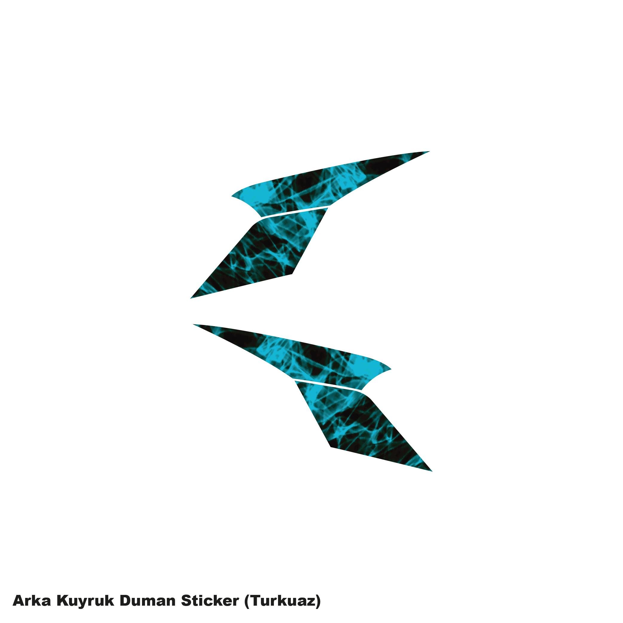 250SRCFMOTO 250SR ARKA KUYRUK TURKUAZ DUMAN PARÇALI KAPLAMA STICKER ETİKET MODELİ