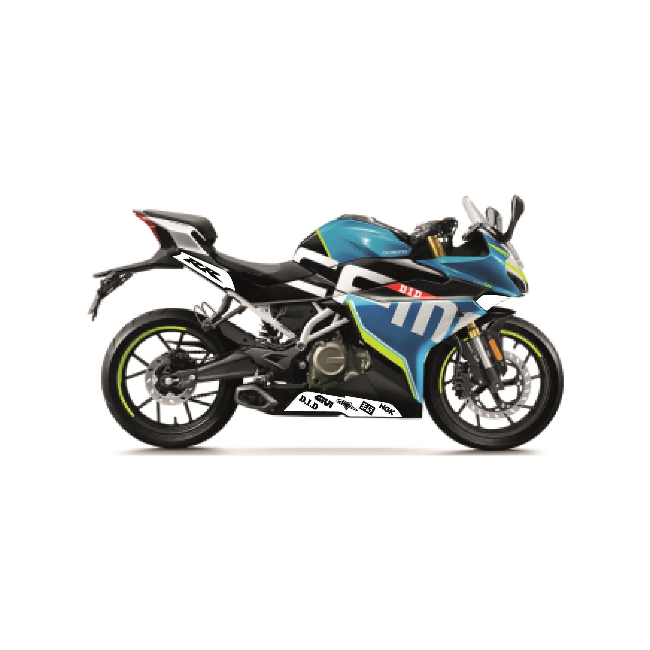 CFMOTO 250SR BEYAZ 3 PARÇA MODEL MOTOSIKLET STICKER ETIKET MODELI 