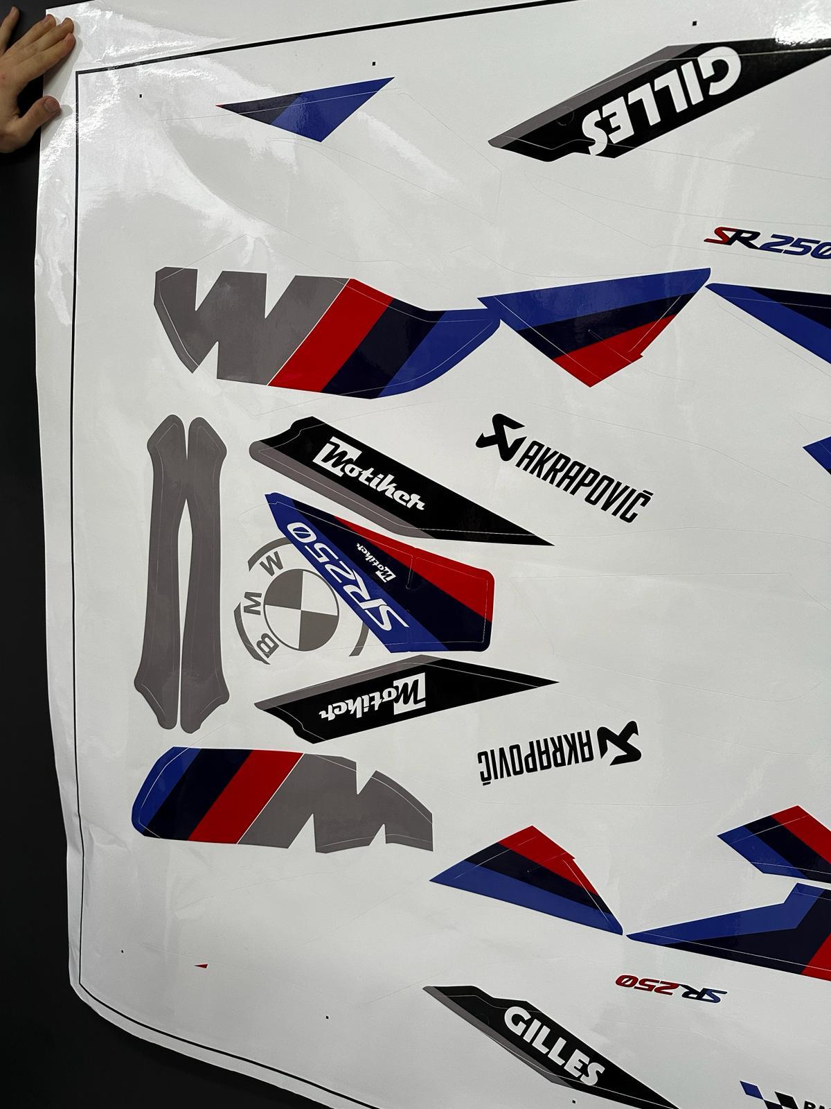 250SRCFMOTO 250SR BMW HP4 MODEL PARCALI MOTOSIKLET KAPLAMA STICKER ETIKET MODELI RENK 1