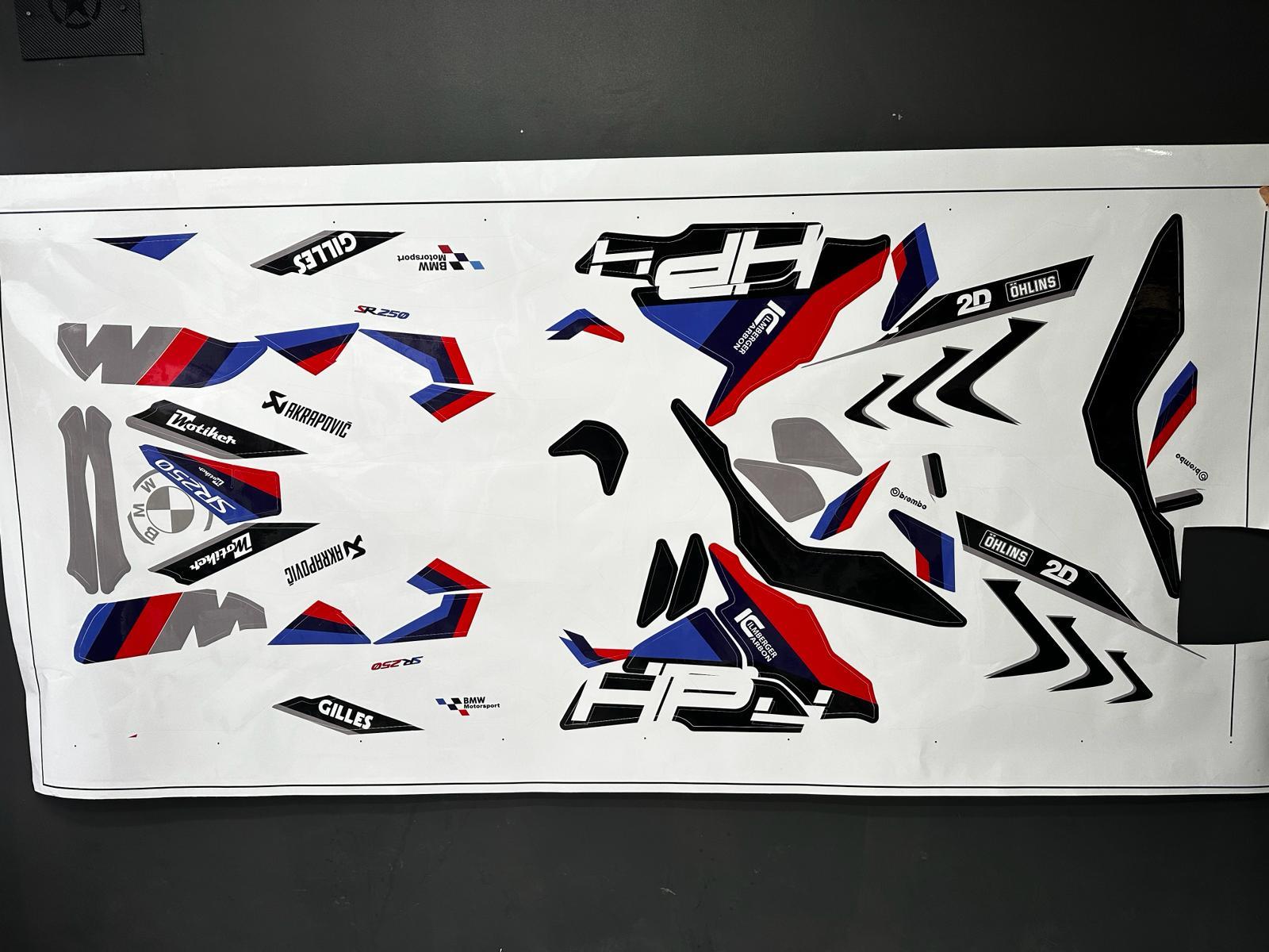 250SRCFMOTO 250SR BMW HP4 MODEL PARCALI MOTOSIKLET KAPLAMA STICKER ETIKET MODELI RENK 1