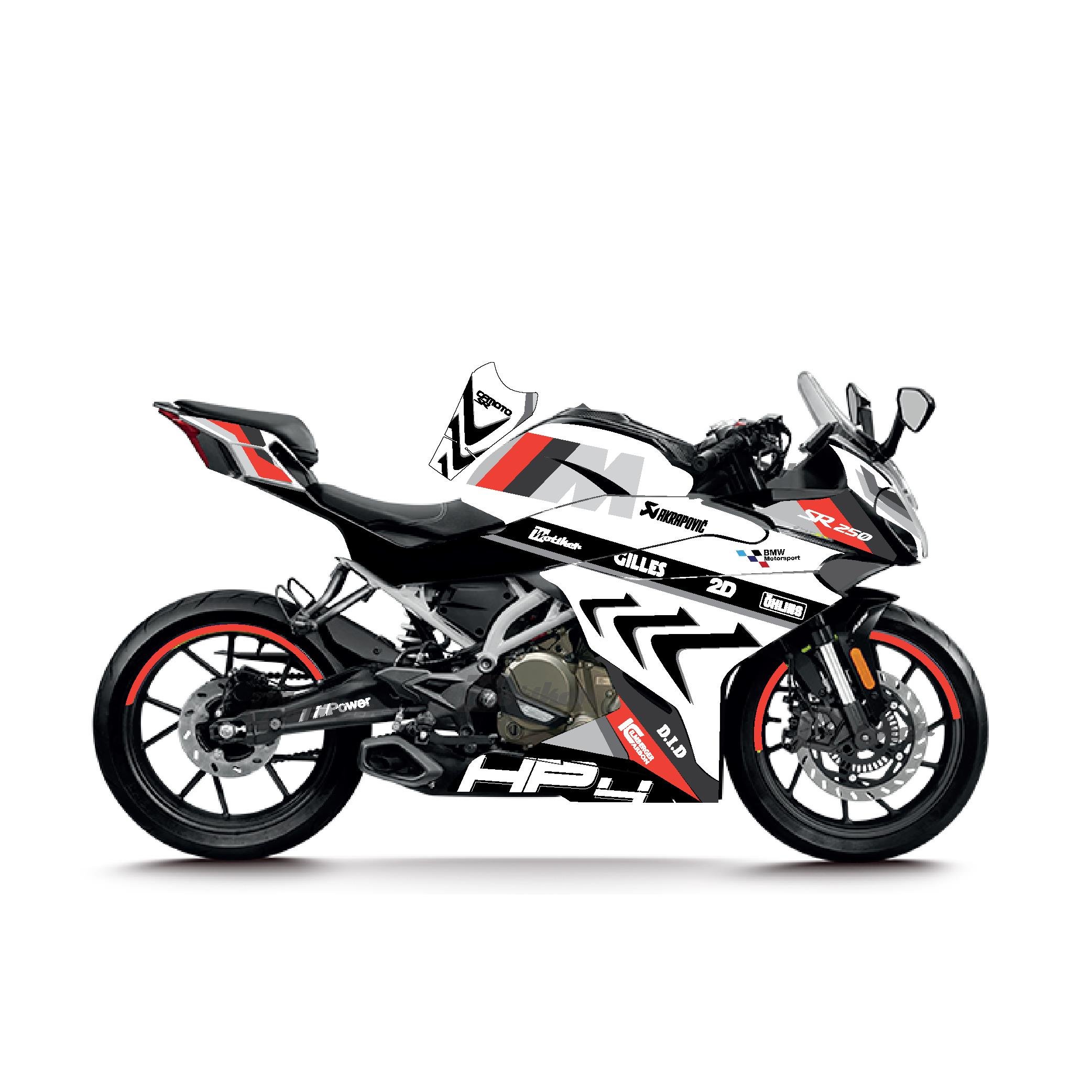 CFMOTO 250SR BMW HP4 MODEL PARCALI MOTOSIKLET KAPLAMA STICKER ETIKET MODELI RENK 4
