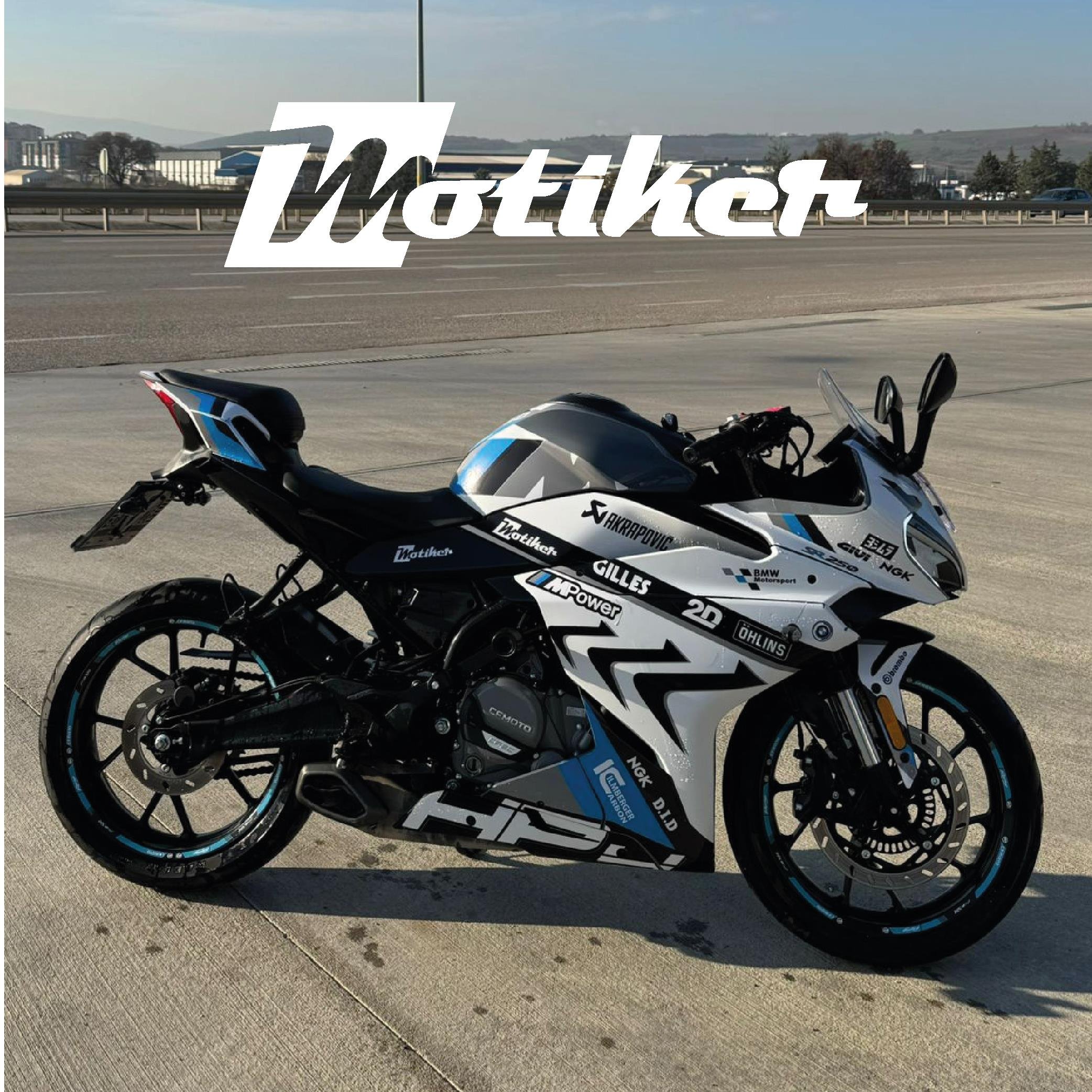 250SRCFMOTO 250SR BMW HP4 MODEL PARCALI MOTOSIKLET KAPLAMA STICKER ETIKET MODELI RENK 5