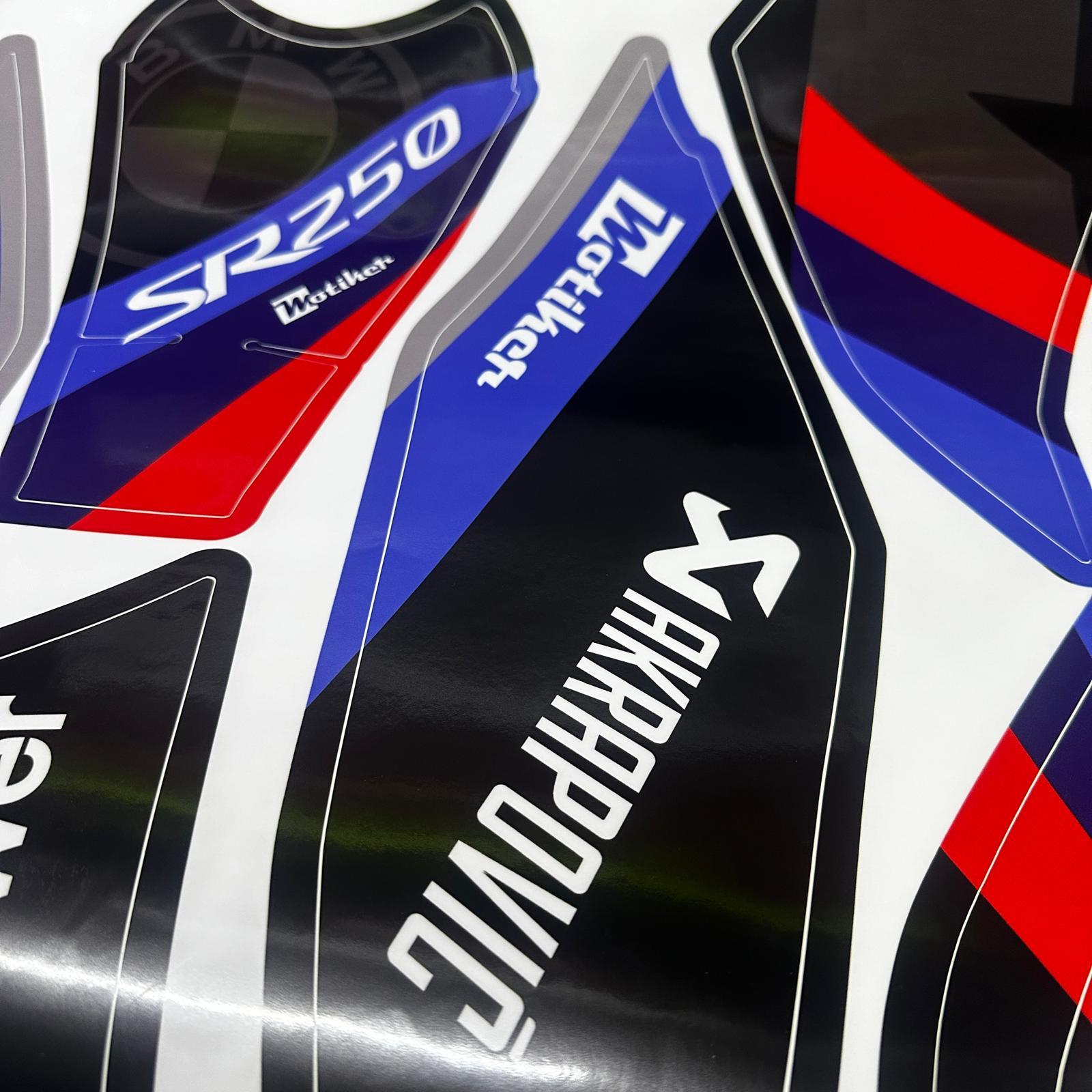 250SRCFMOTO 250SR BMW HP4 MODEL PARCALI MOTOSIKLET KAPLAMA STICKER ETIKET MODELI SIYAH RENK