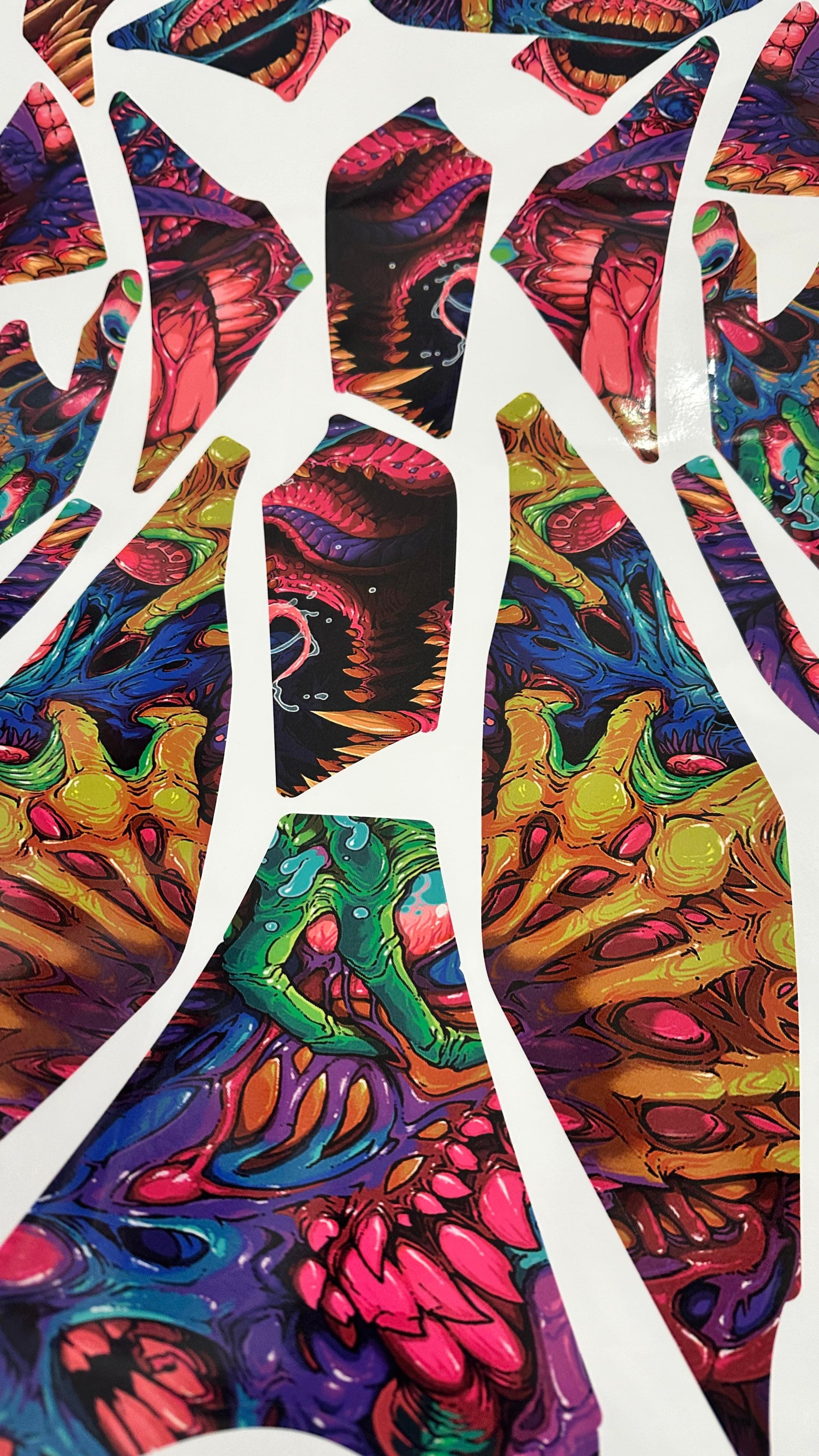 250SRCFMOTO 250SR Hyper Beast Sticker Etiket Kaplama Modeli Pembe Mor Mavi