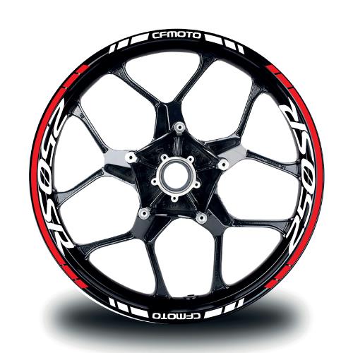 CFMOTO 250SR Jant Sticker İç & Dış Takım Etiket Modeli Kırmızı - Beyaz