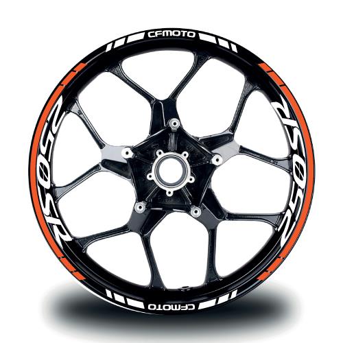 CFMOTO 250SR Jant Sticker İç & Dış Takım Etiket Modeli Turuncu - Beyaz