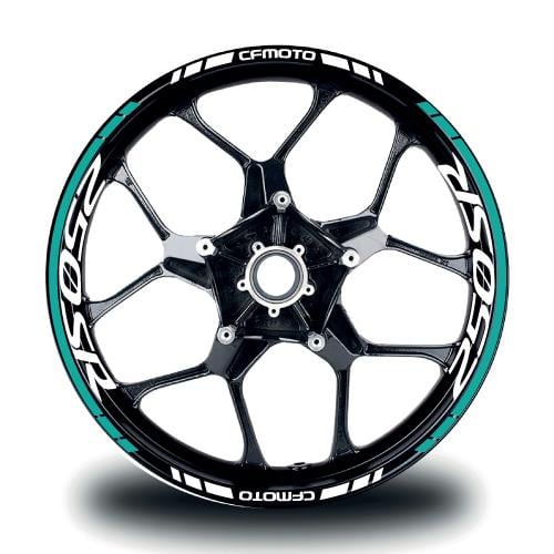 CFMOTO 250SR Jant Sticker İç & Dış Takım Etiket Modeli Turkuaz - Beyaz