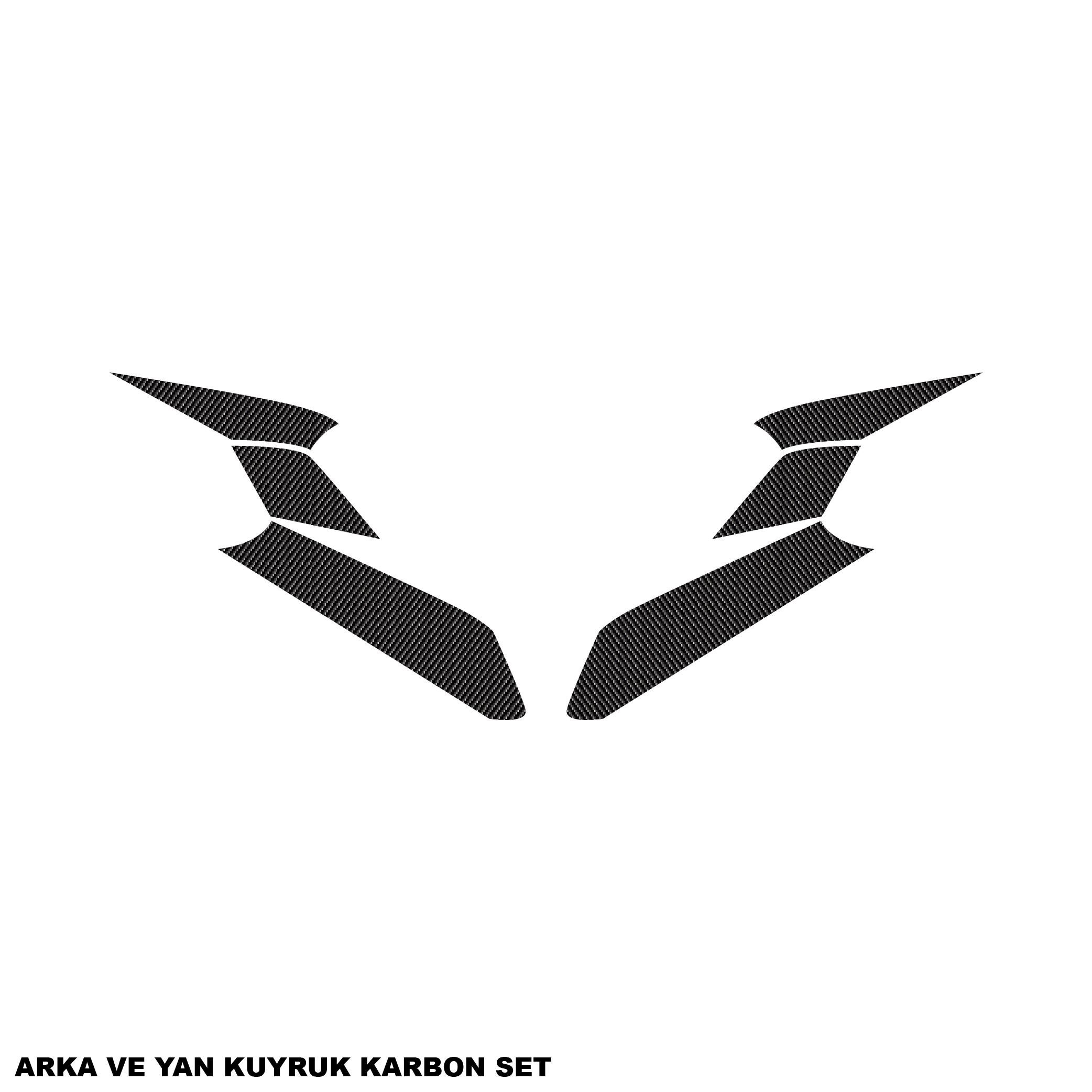 250SRCFMOTO 250SR KARBON STICKER SET ARKA VE YAN KUYRUK PARÇALI KAPLAMA ETİKET MODELİ
