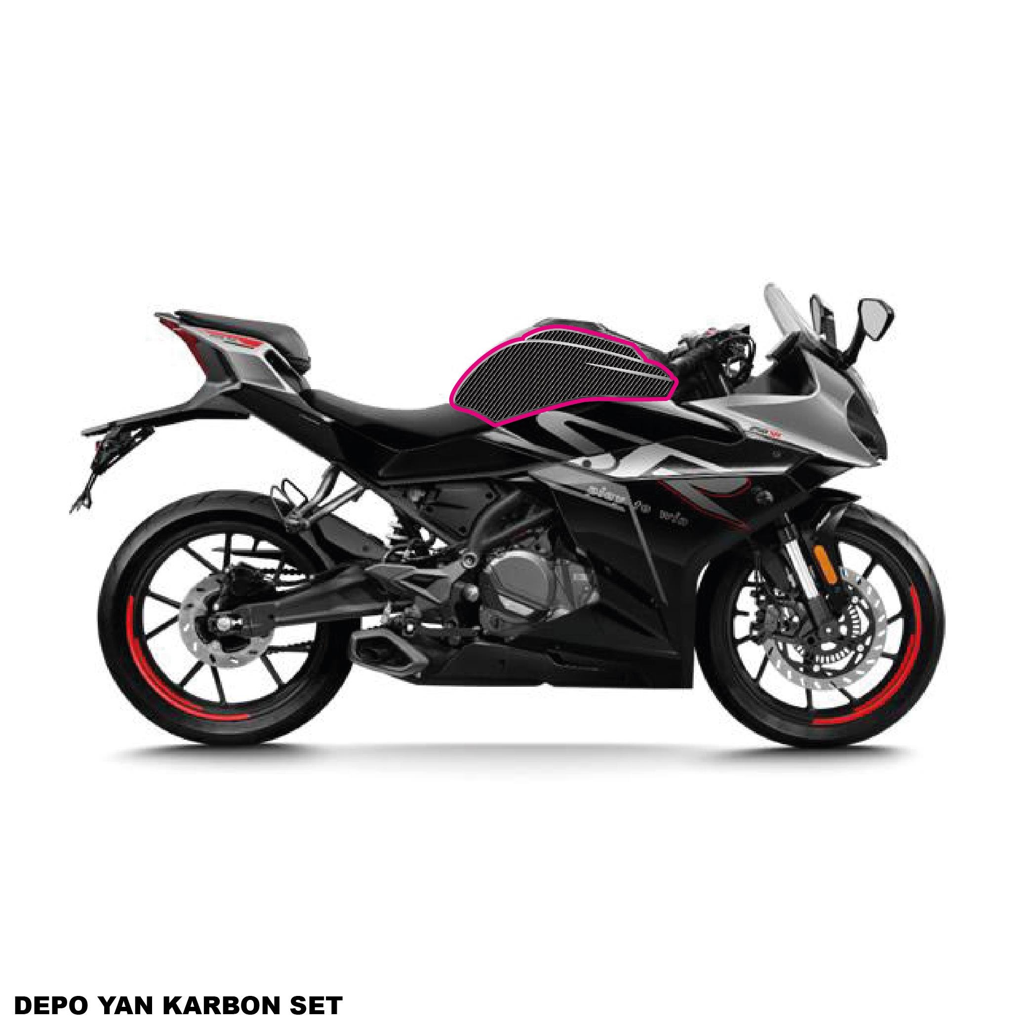 250SRCFMOTO 250SR KARBON STICKER SET DEPO YAN PARÇALI KAPLAMA ETİKET MODELİ