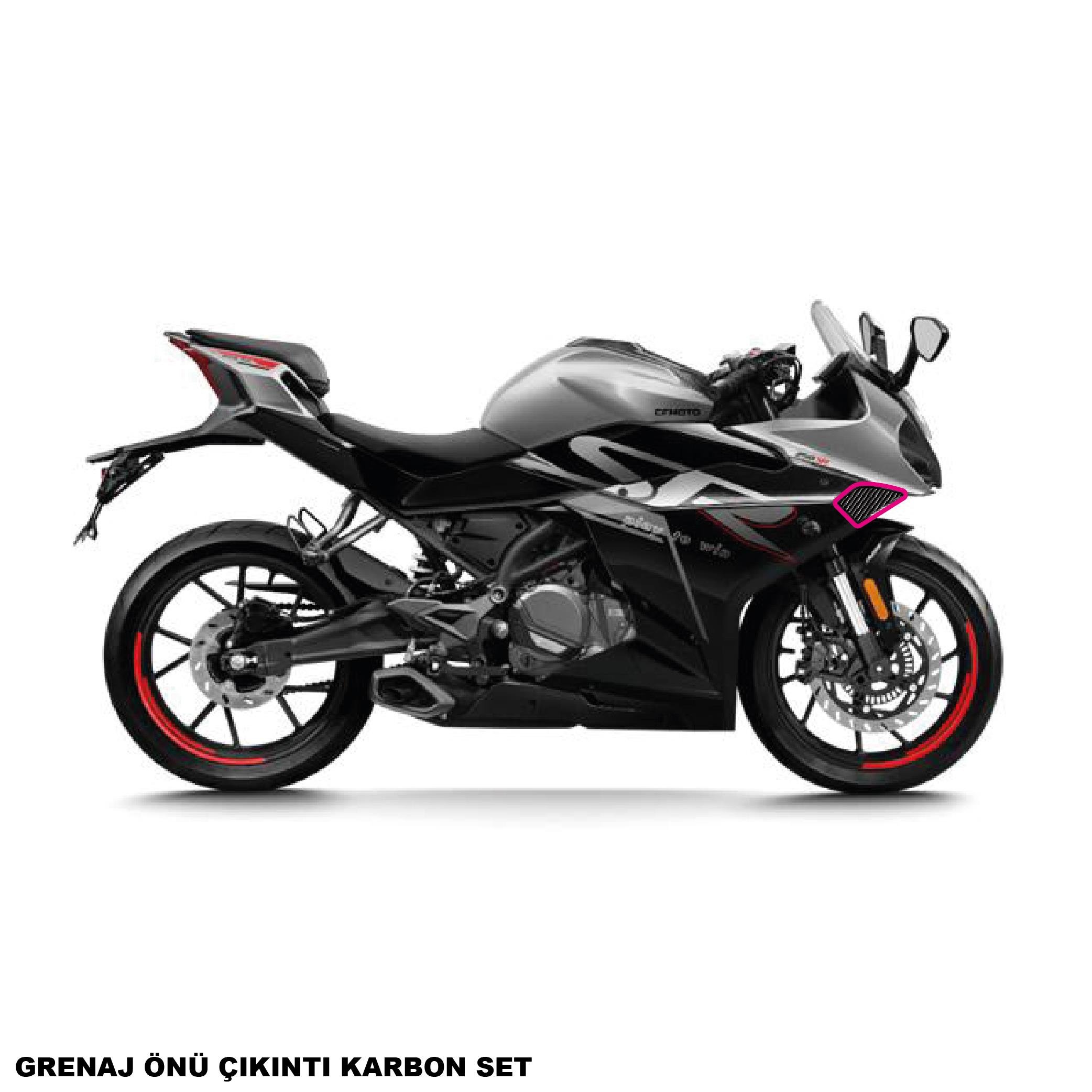 250SRCFMOTO 250SR KARBON STICKER SET GRENAJ ÖNÜ ÇIKINTI KARBON PARÇALI KAPLAMA ETİKET MODELİ