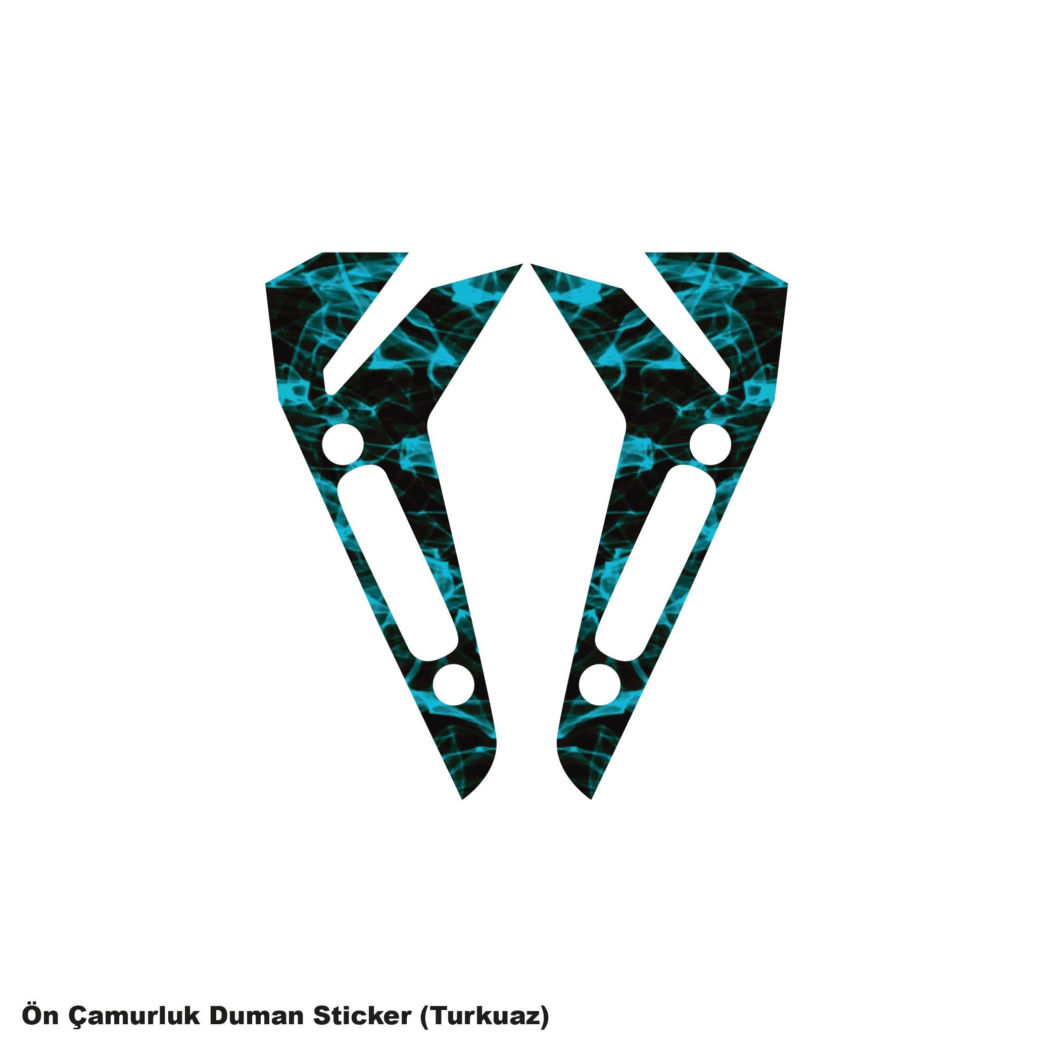 250SRCFMOTO 250SR ÖN ÇAMURLUK TURKUAZ DUMAN PARÇALI KAPLAMA STICKER ETİKET MODELİ