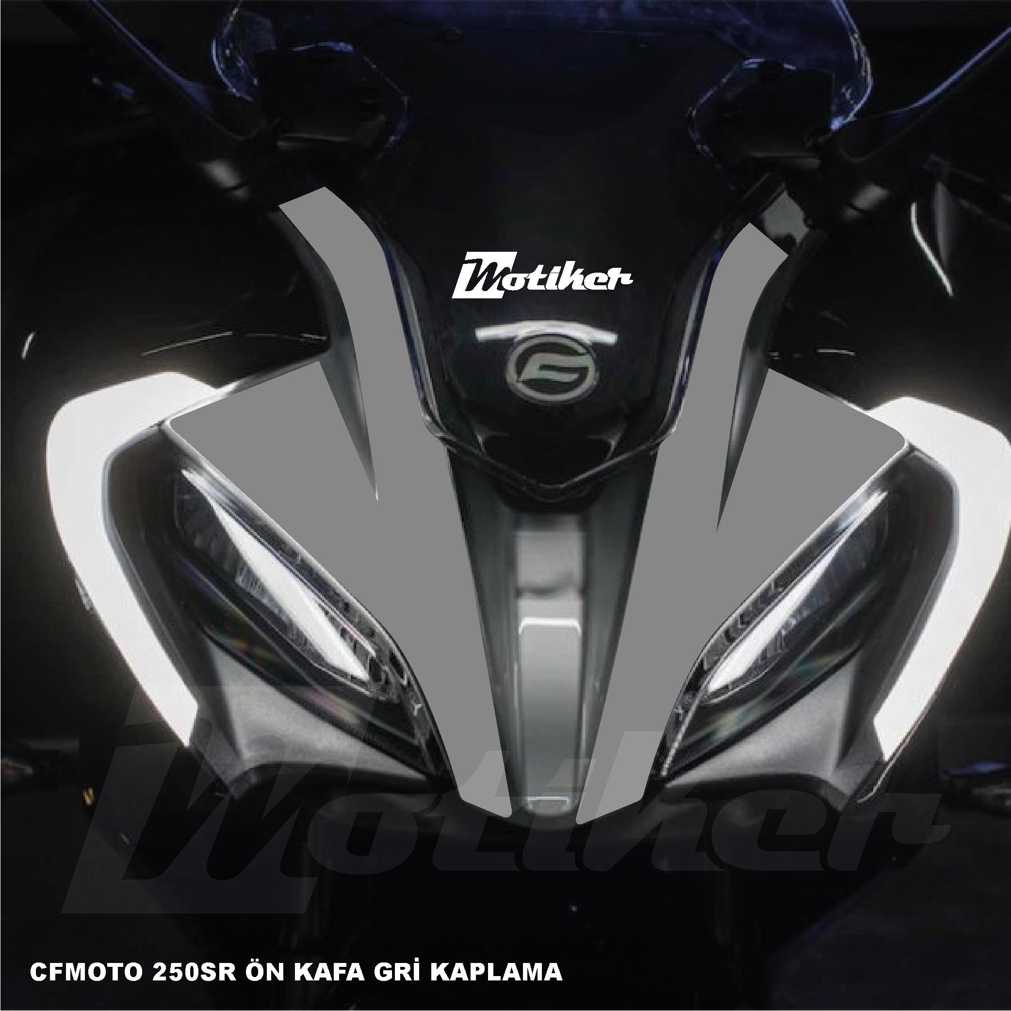 250SRCFMOTO 250SR Ön Kafa Kaplama Modeli Gri Renk  