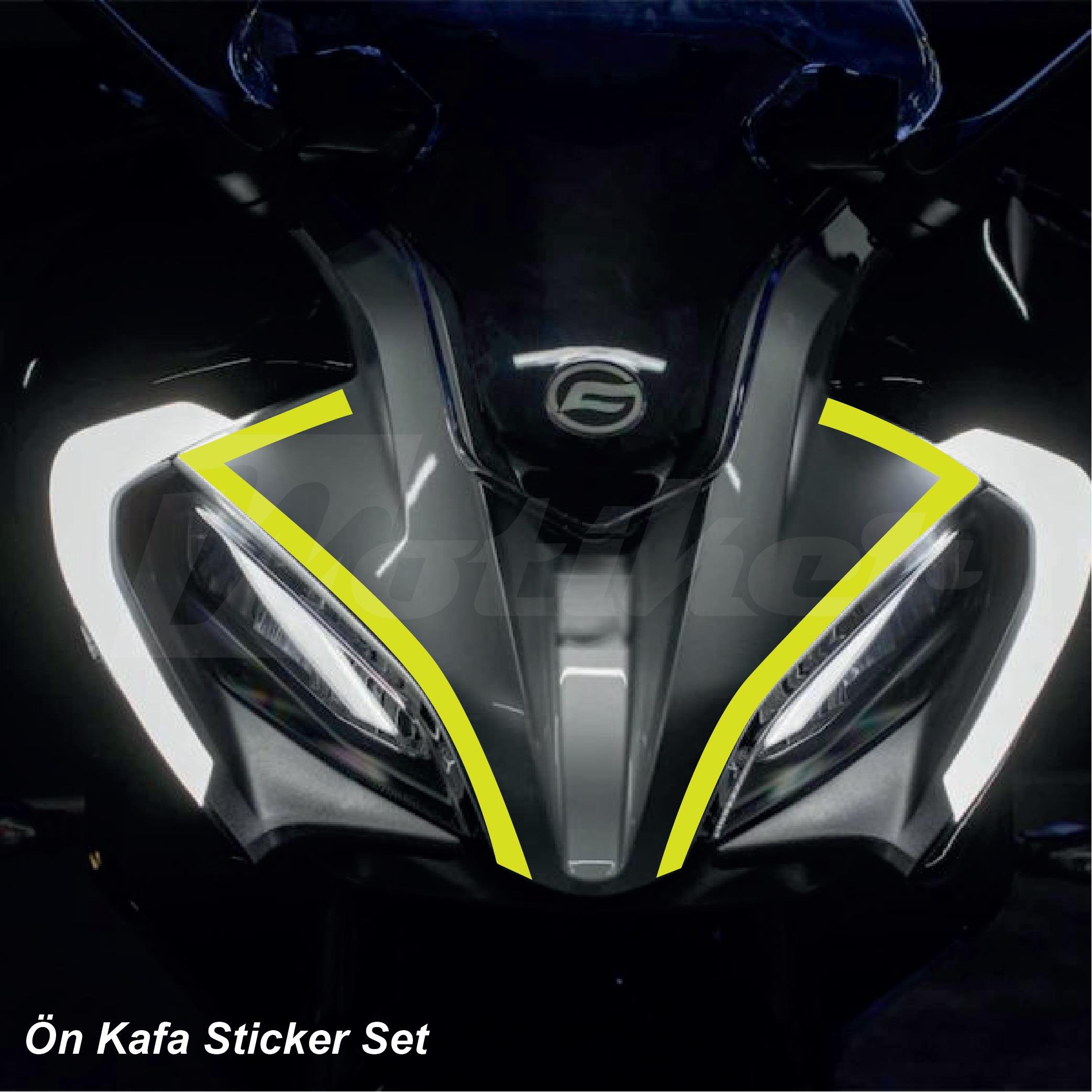 250SRCFMOTO 250SR Ön Kafa Sticker Etiket Modeli Neon Sarı