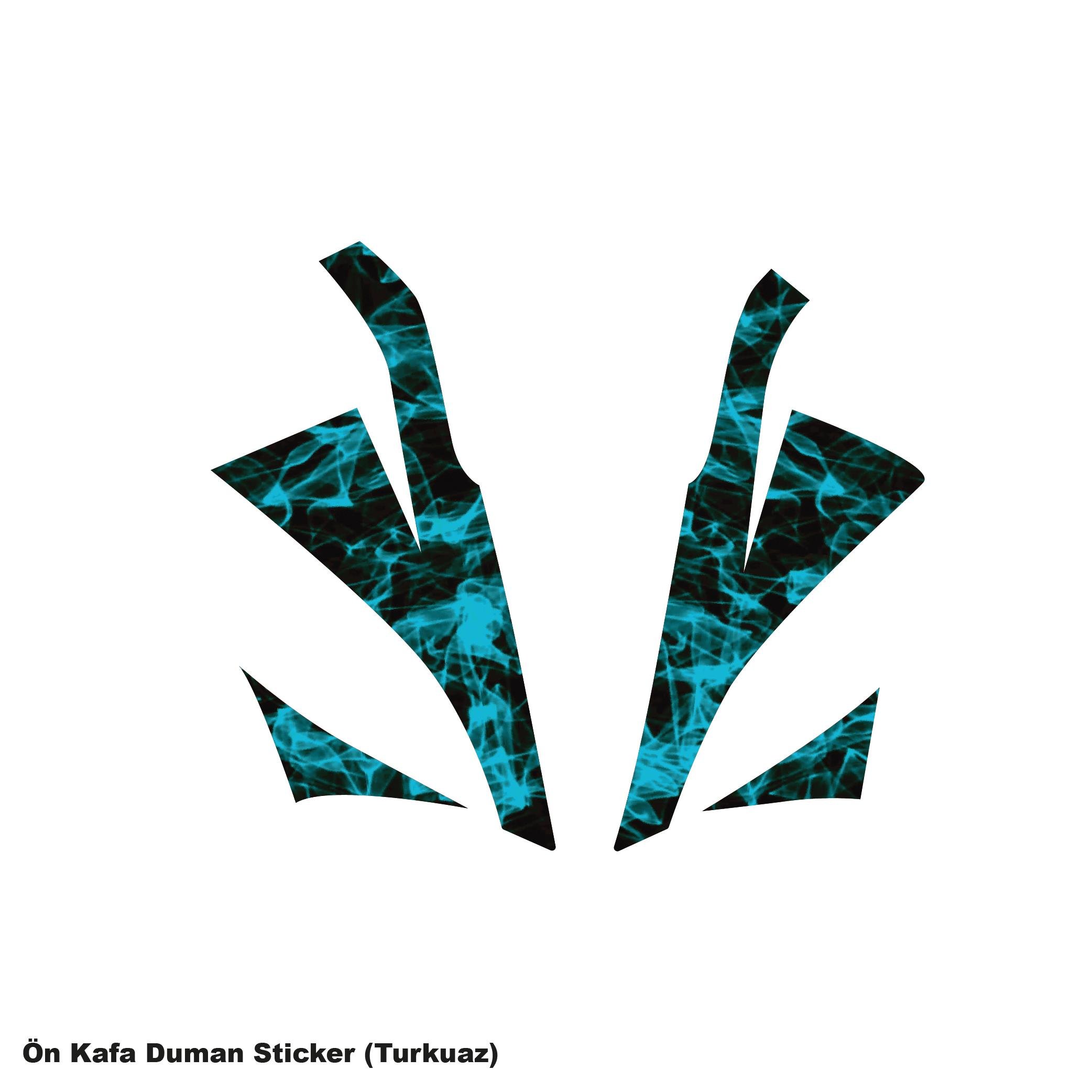 250SRCFMOTO 250SR ÖN KAFA TURKUAZ DUMAN PARÇALI KAPLAMA STICKER ETİKET MODELİ