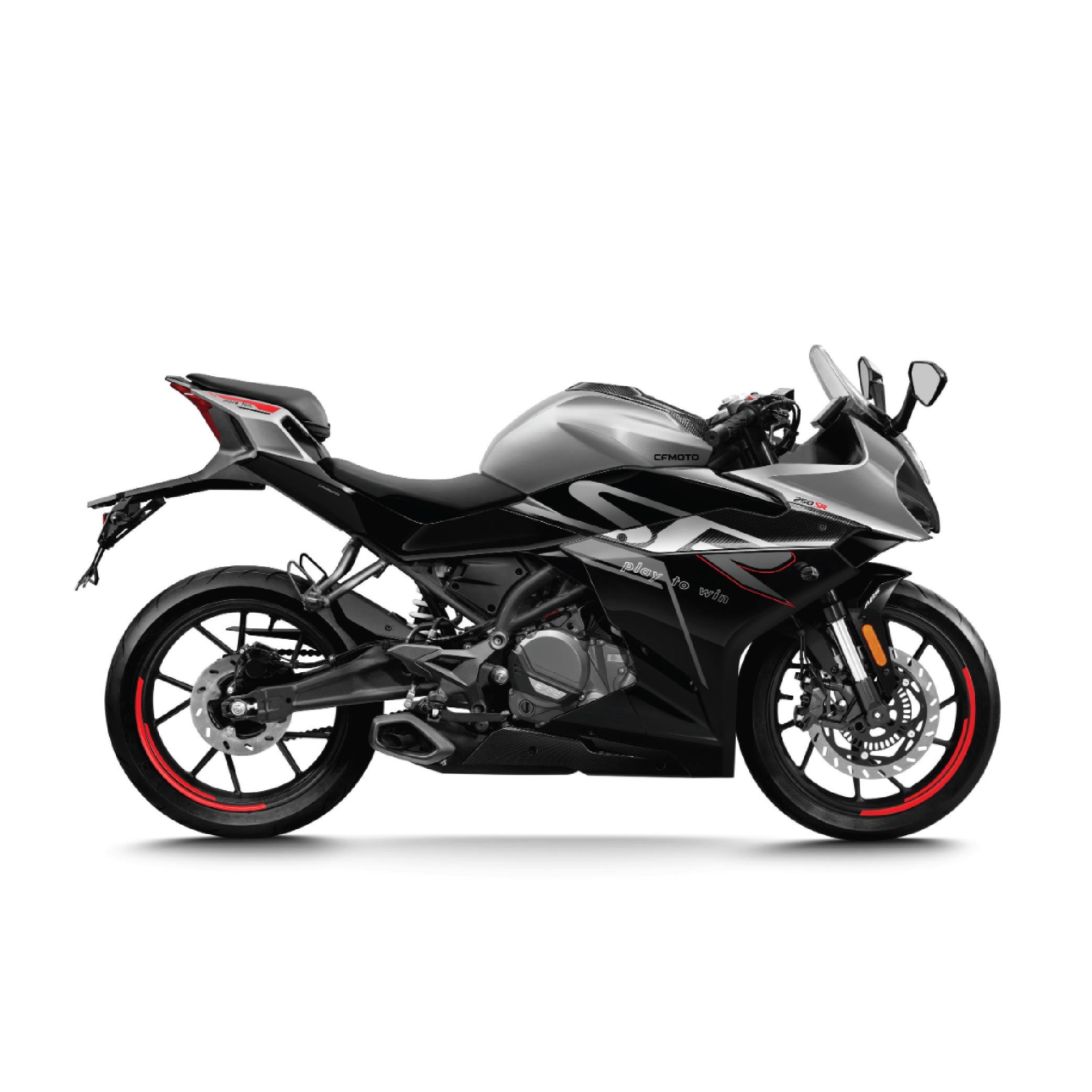 CFMOTO 250SR Orijinal Tasarım Motosiklet Sticker Etiket Modeli Gri Kırmızı