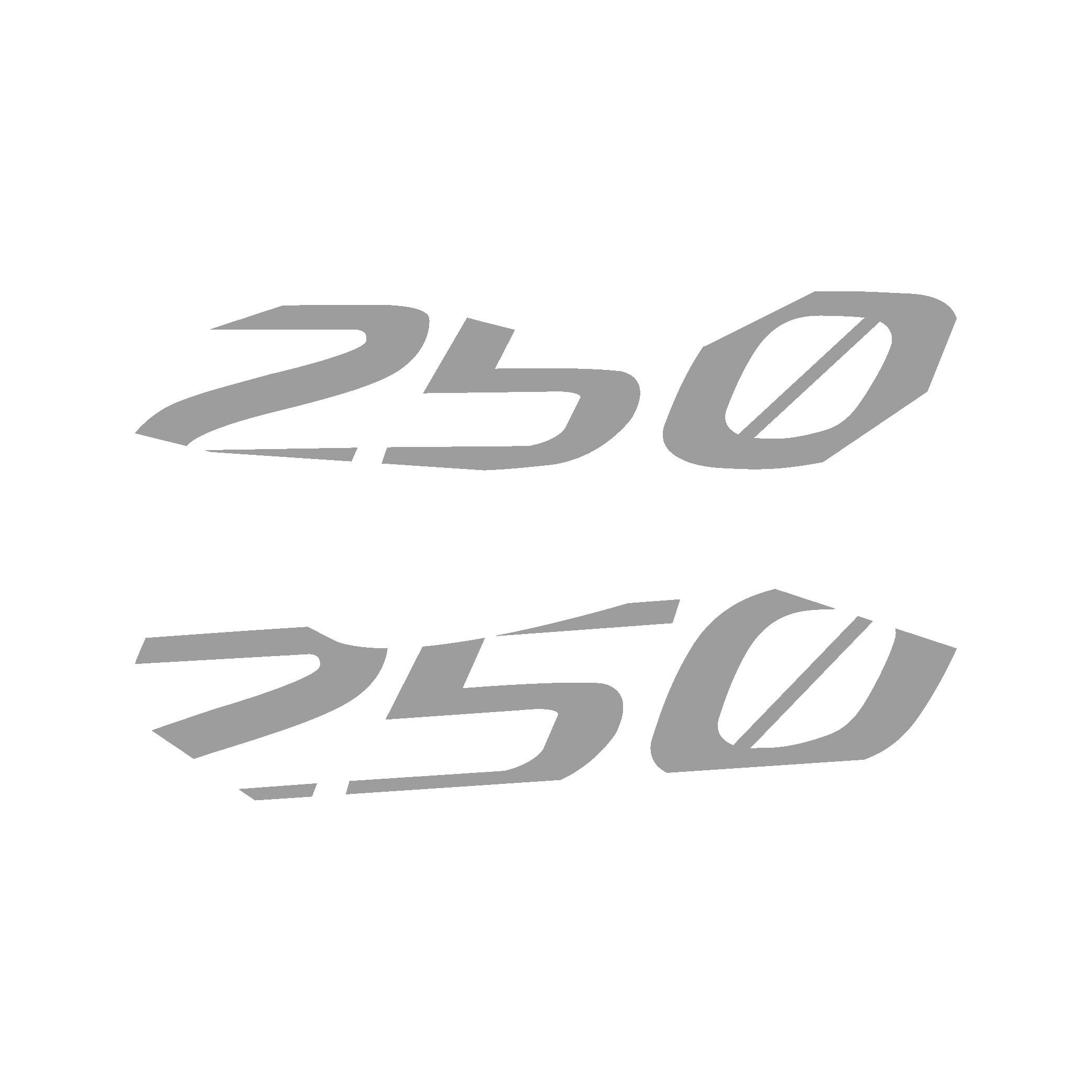 250SRCFMOTO 250SR Orta Şase 250 Yazı Sticker Etiket Modeli Gri 