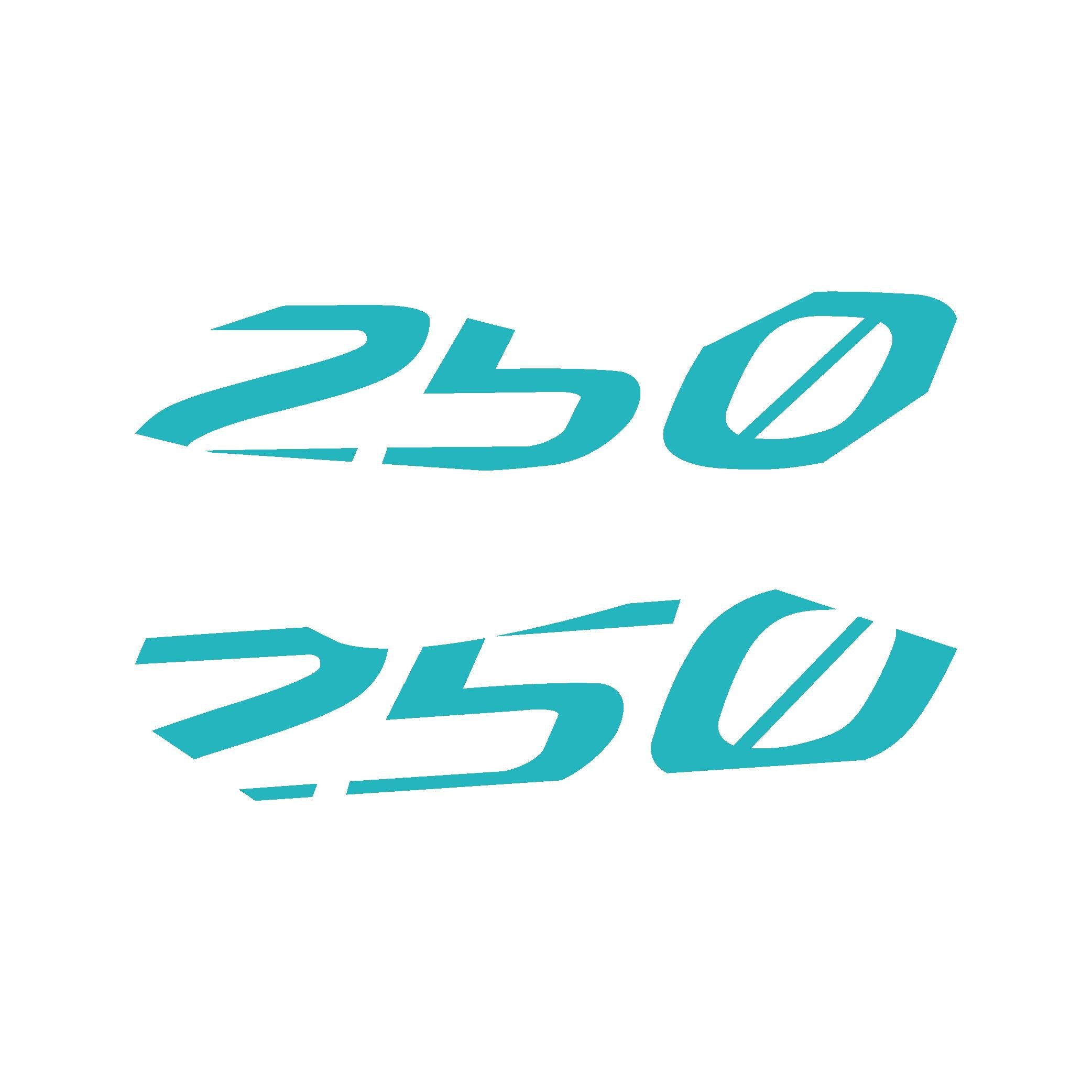 250SRCFMOTO 250SR Orta Şase 250 Yazı Sticker Etiket Modeli Turkuaz