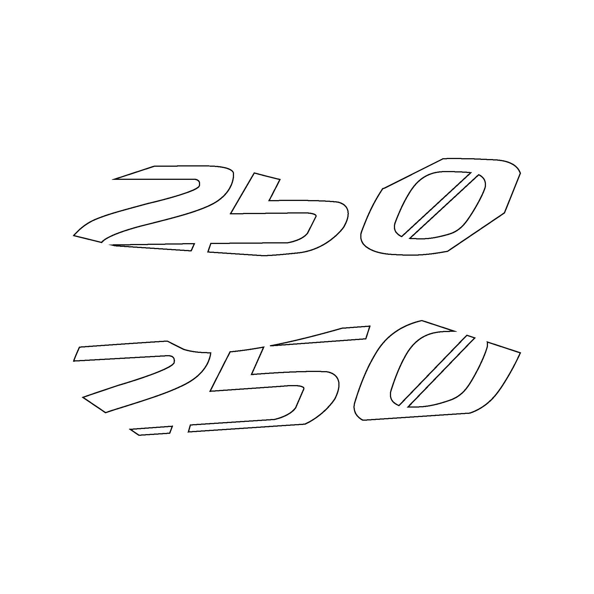 250SRCFMOTO 250SR Orta Şase 250 Yazı Sticker Etiket Modeli Beyaz