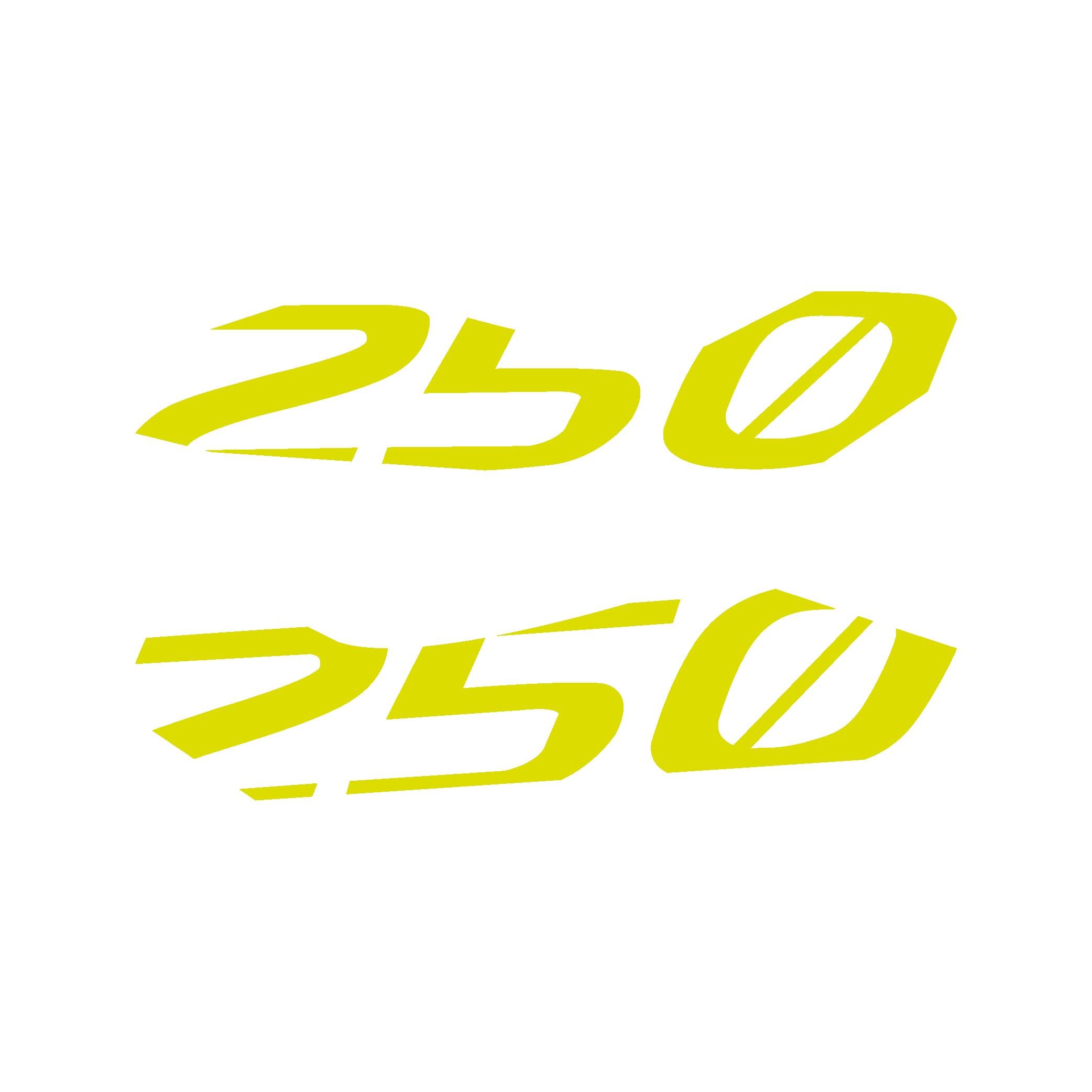 250SRCFMOTO 250SR Orta Şase 250 Yazı Sticker Etiket Modeli Neon Yeşil (Sarı) Folyo
