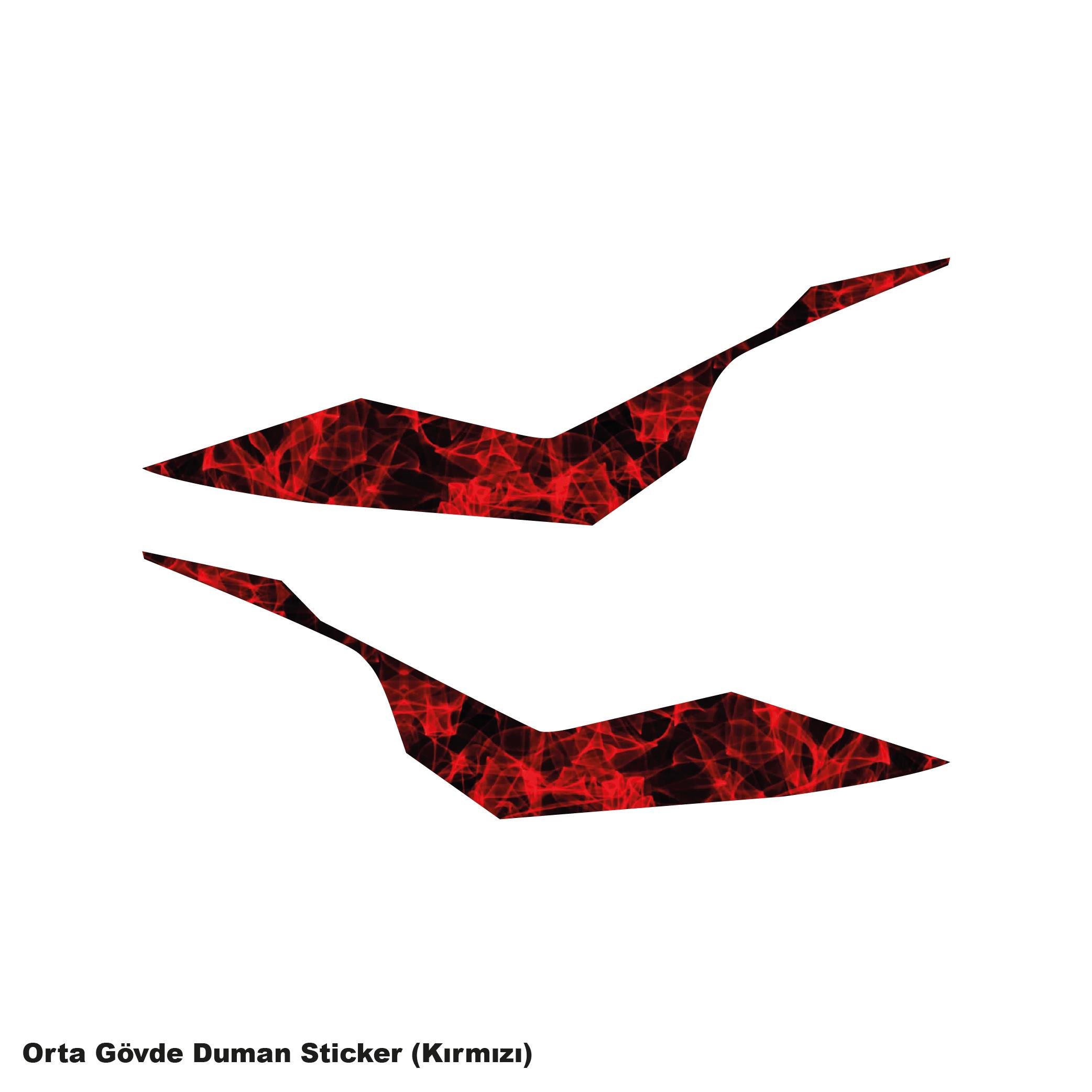 250SRCFMOTO 250SR ORTA ŞASE KIRMIZI DUMAN PARÇALI KAPLAMA STICKER ETİKET MODELİ