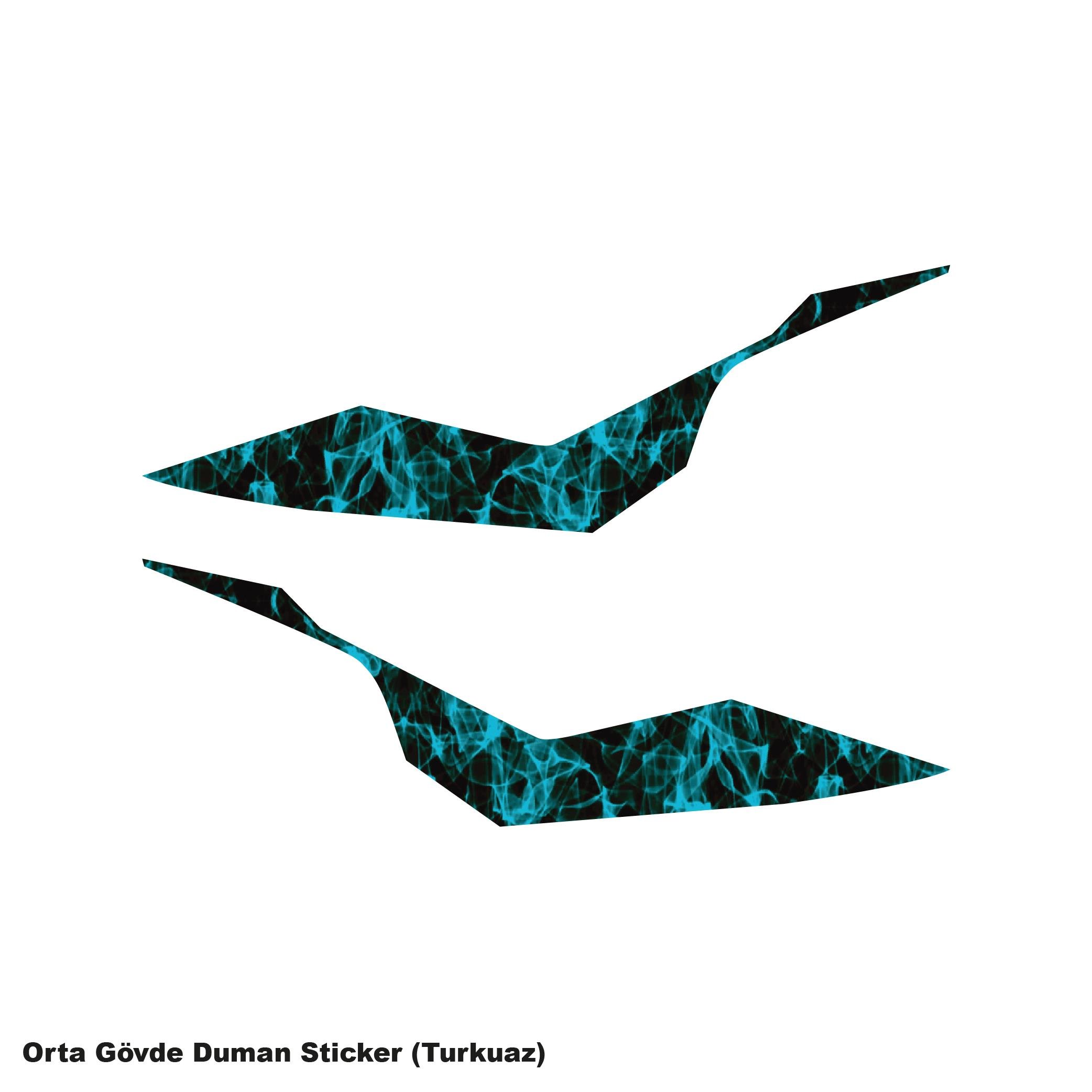 250SRCFMOTO 250SR ORTA ŞASE TURKUAZ DUMAN PARÇALI KAPLAMA STICKER ETİKET MODELİ