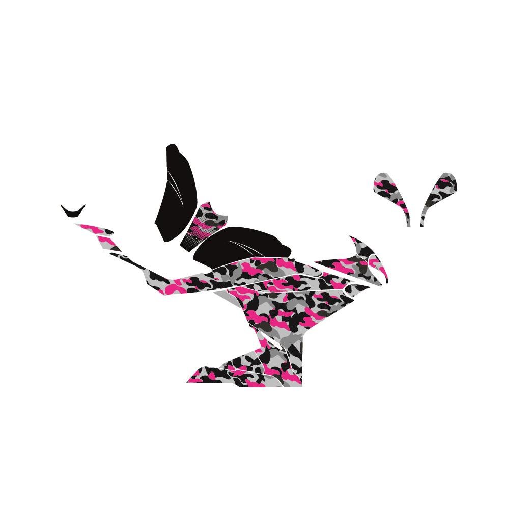 CFMOTO 250SR PEMBE KAMUFLAJ (CAMOUFLAGE) MODEL PARÇALI MOTOSIKLET KAPLAMA STICKER ETIKET MODELI