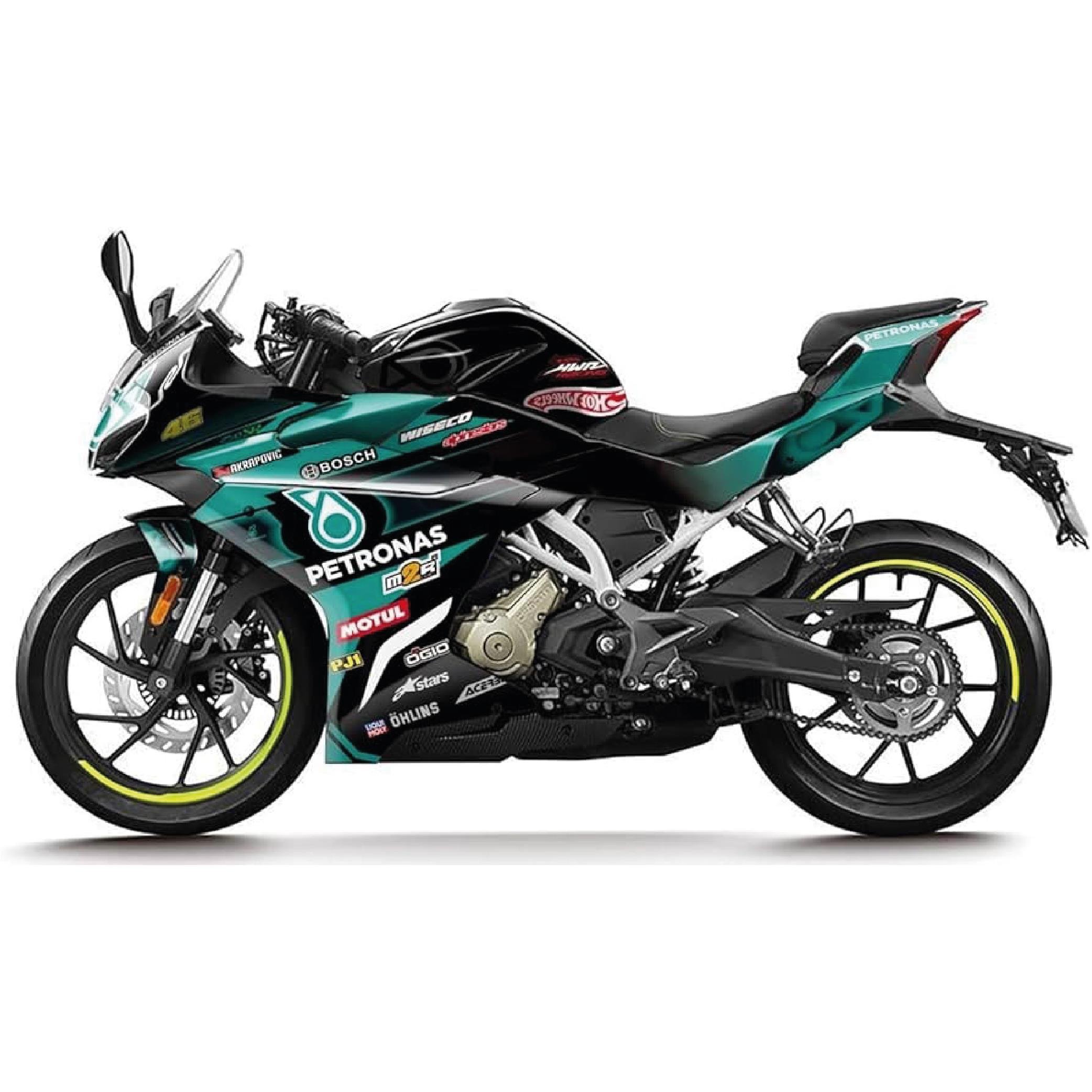 250SRCFMOTO 250SR Petronas Sticker Parçalı Motosiklet Kaplama Etiket Modeli