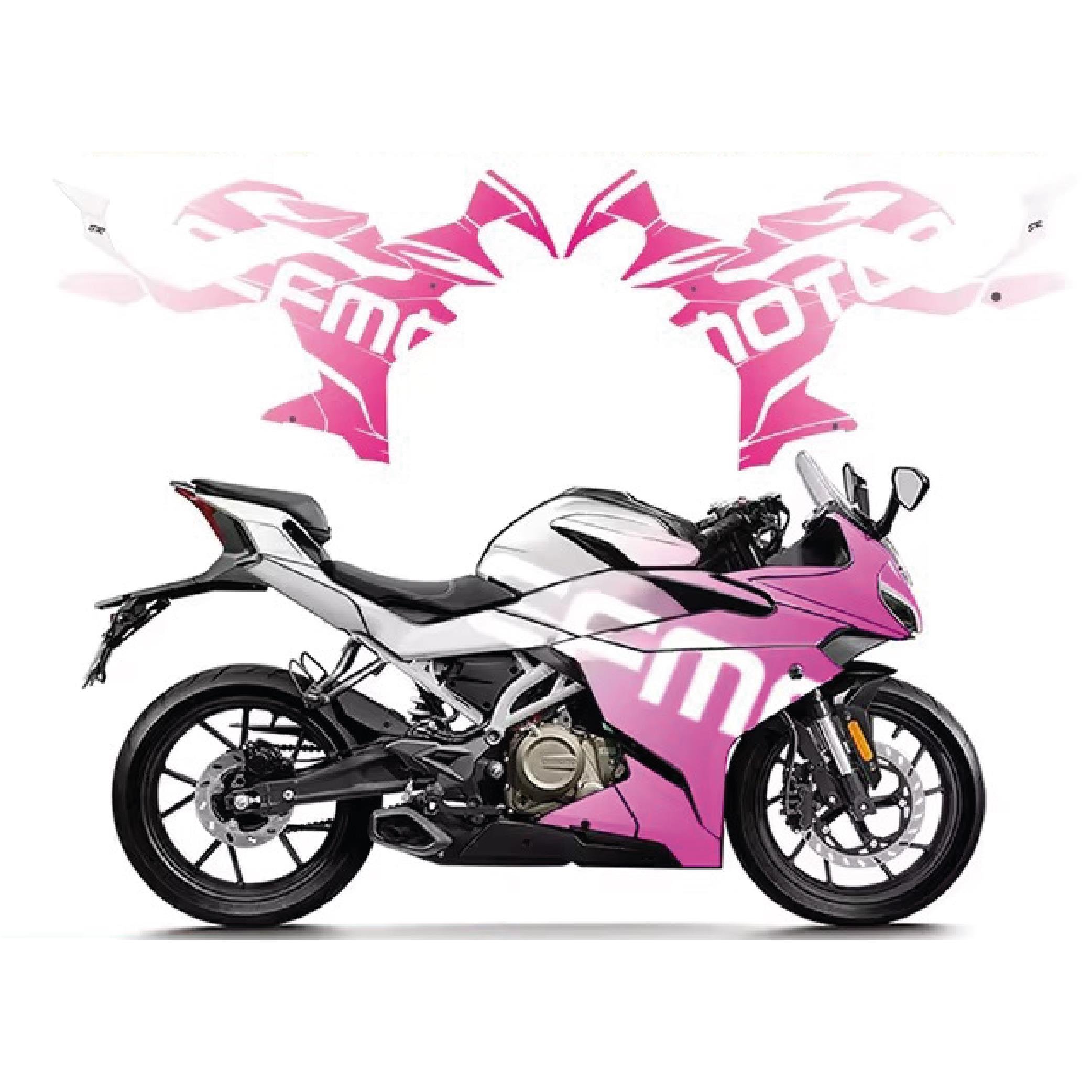 250SRCFMOTO 250SR Pink Design Sticker Parçalı Motosiklet Kaplama Etiket Modeli