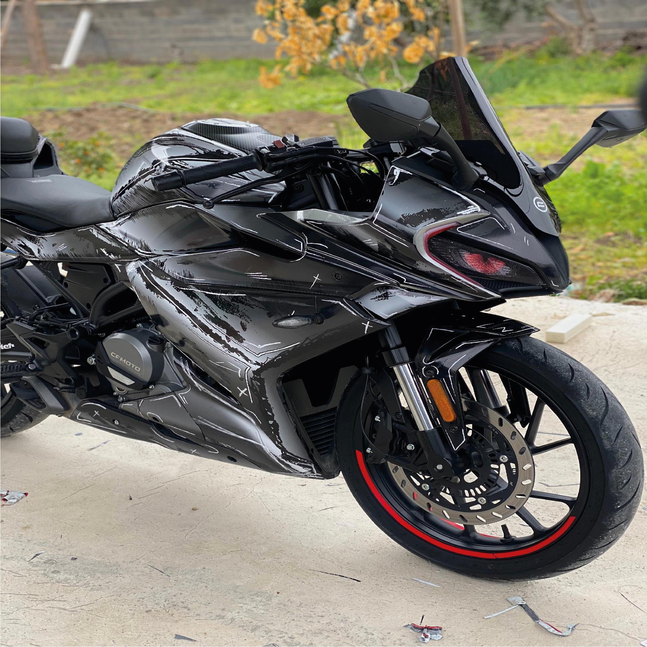 250SRCFMOTO 250SR Sticker Line Brush (Air Brush) Tasarım Motosiklet Sticker Etiket Kaplama