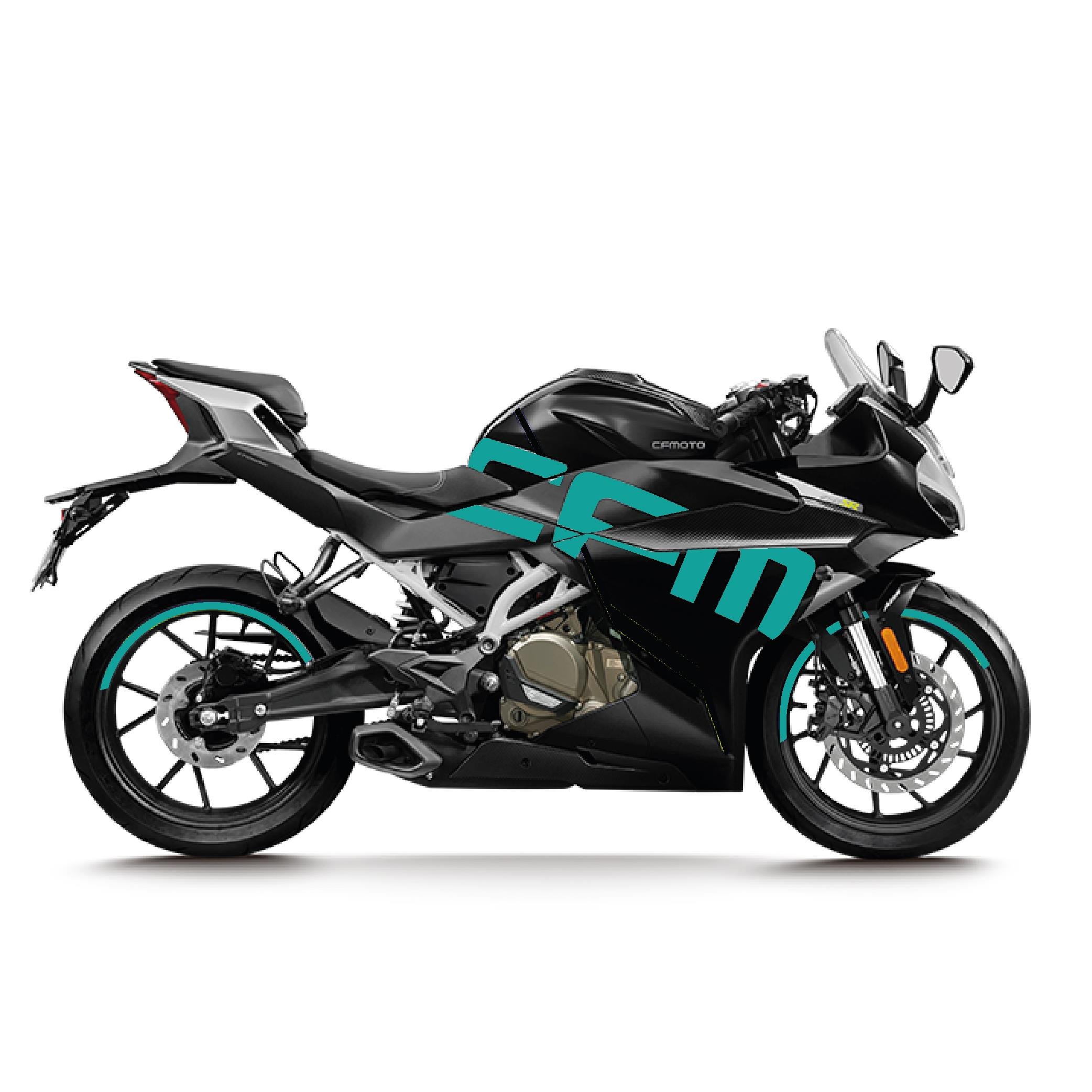 CFMOTO 250SR Sticker Yan Grenaj & Jant Dışı Yarım Daire Turkuaz