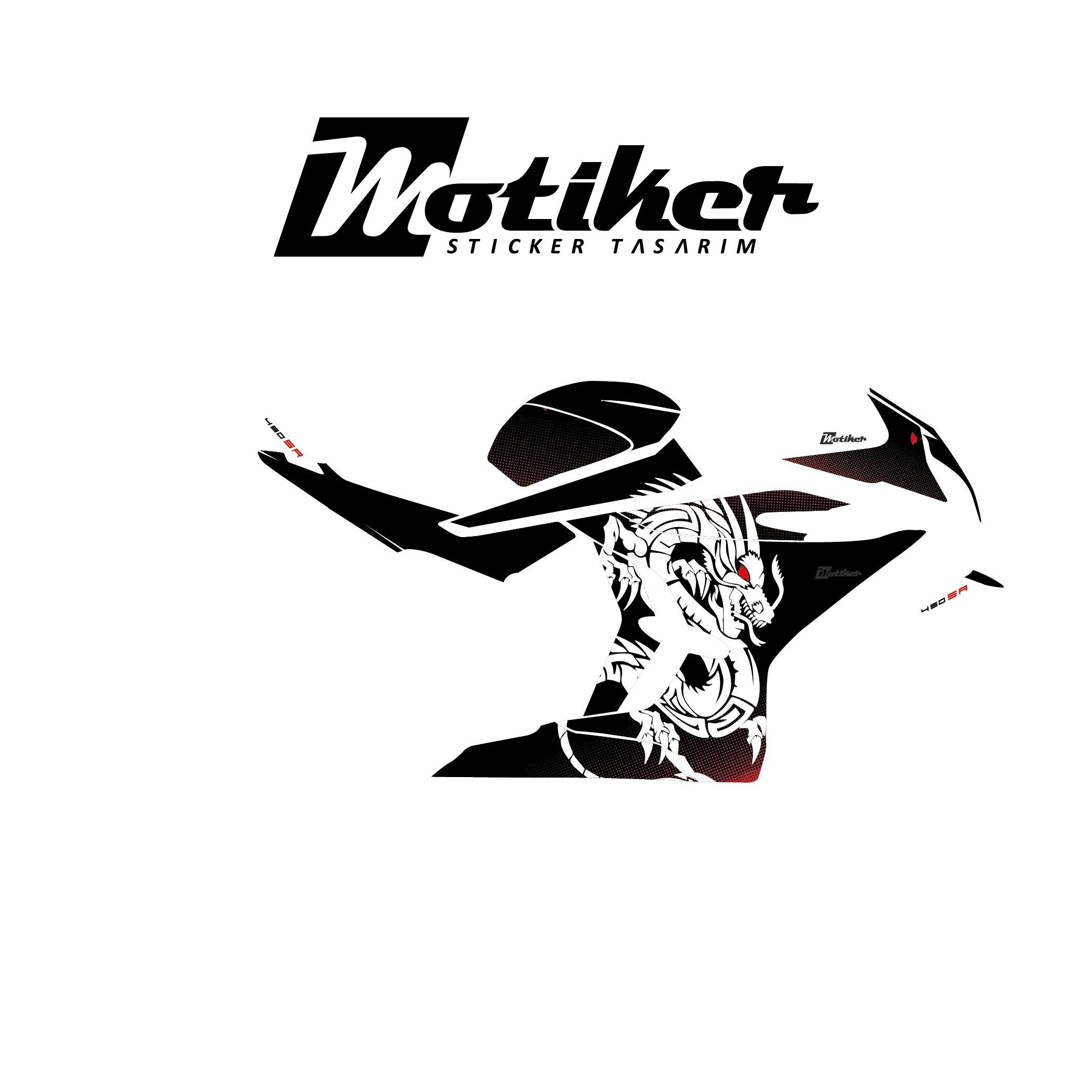 450SRCFMOTO 450SR Dragon Beyaz Motosiklet Kaplaması