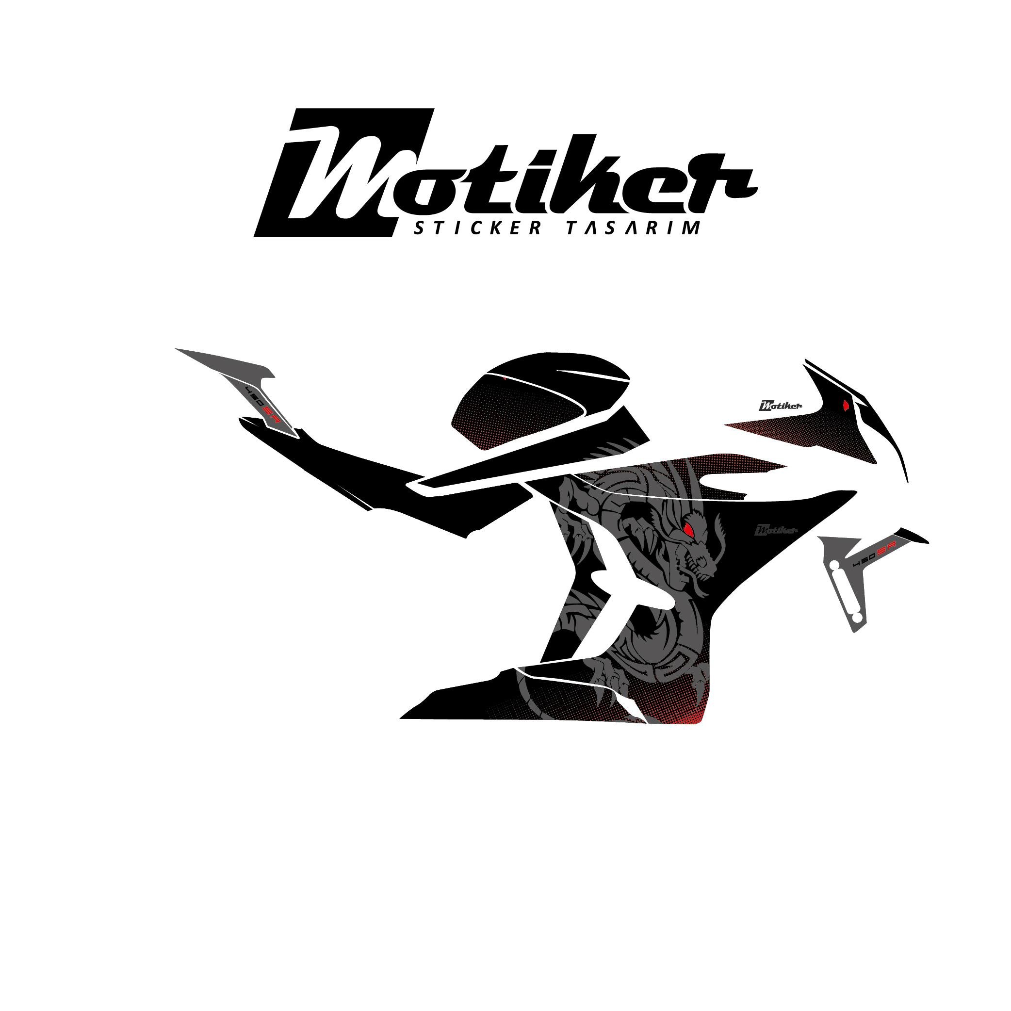 450SRCFMOTO 450SR Dragon Gri / Kırmızı Motosiklet Kaplaması