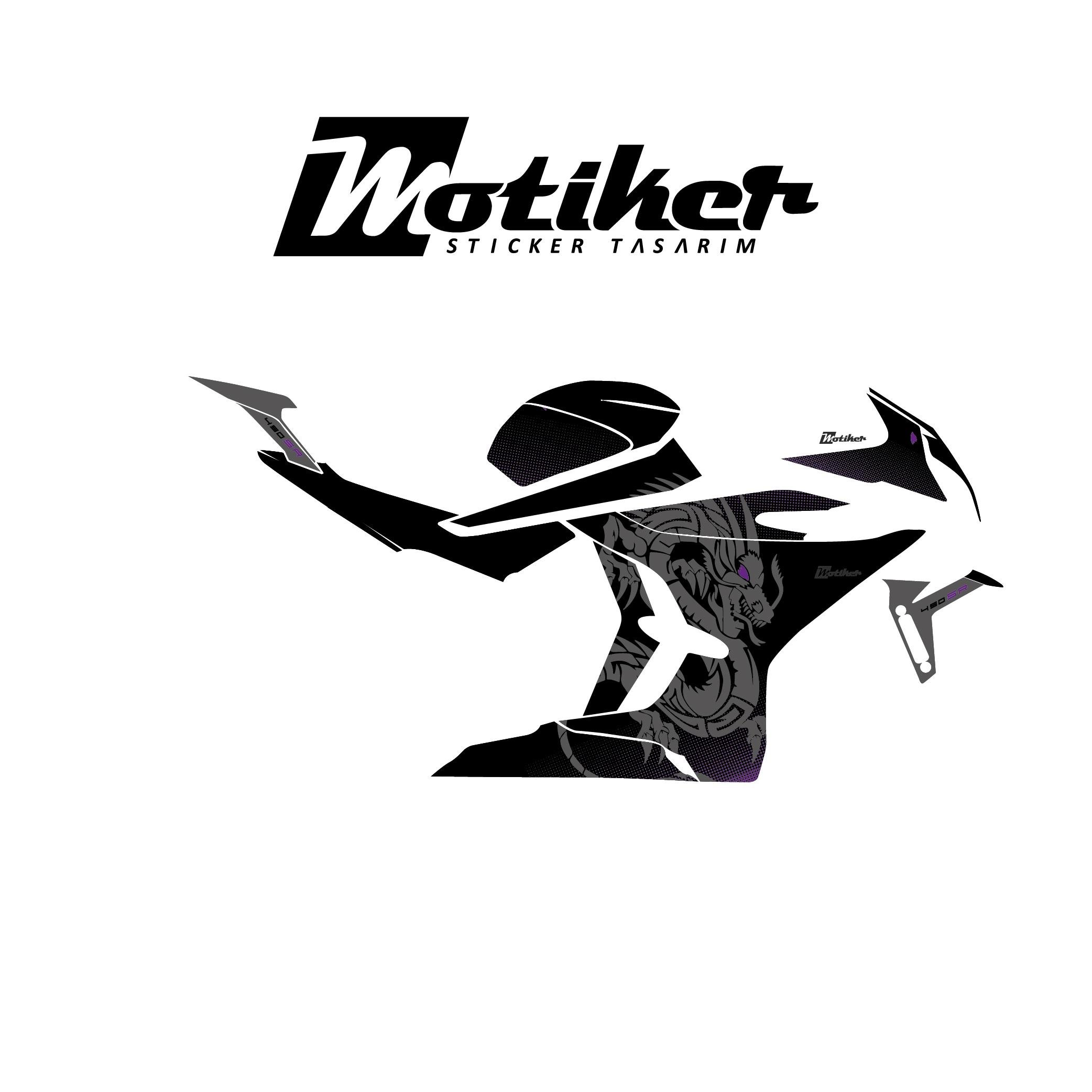 450SRCFMOTO 450SR Dragon Gri / Mor Motosiklet Kaplaması