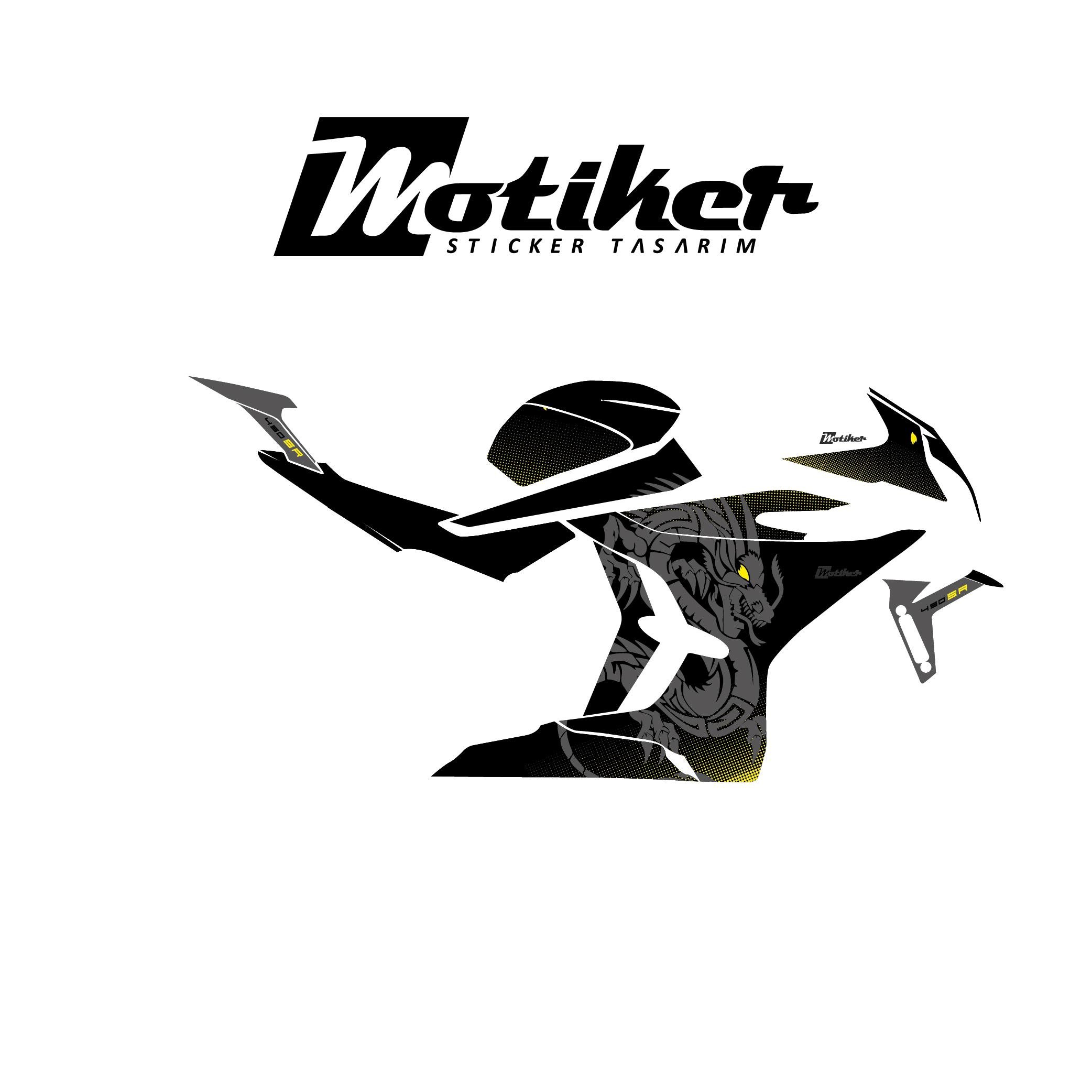 450SRCFMOTO 450SR Dragon Gri / Sarı Motosiklet Kaplaması