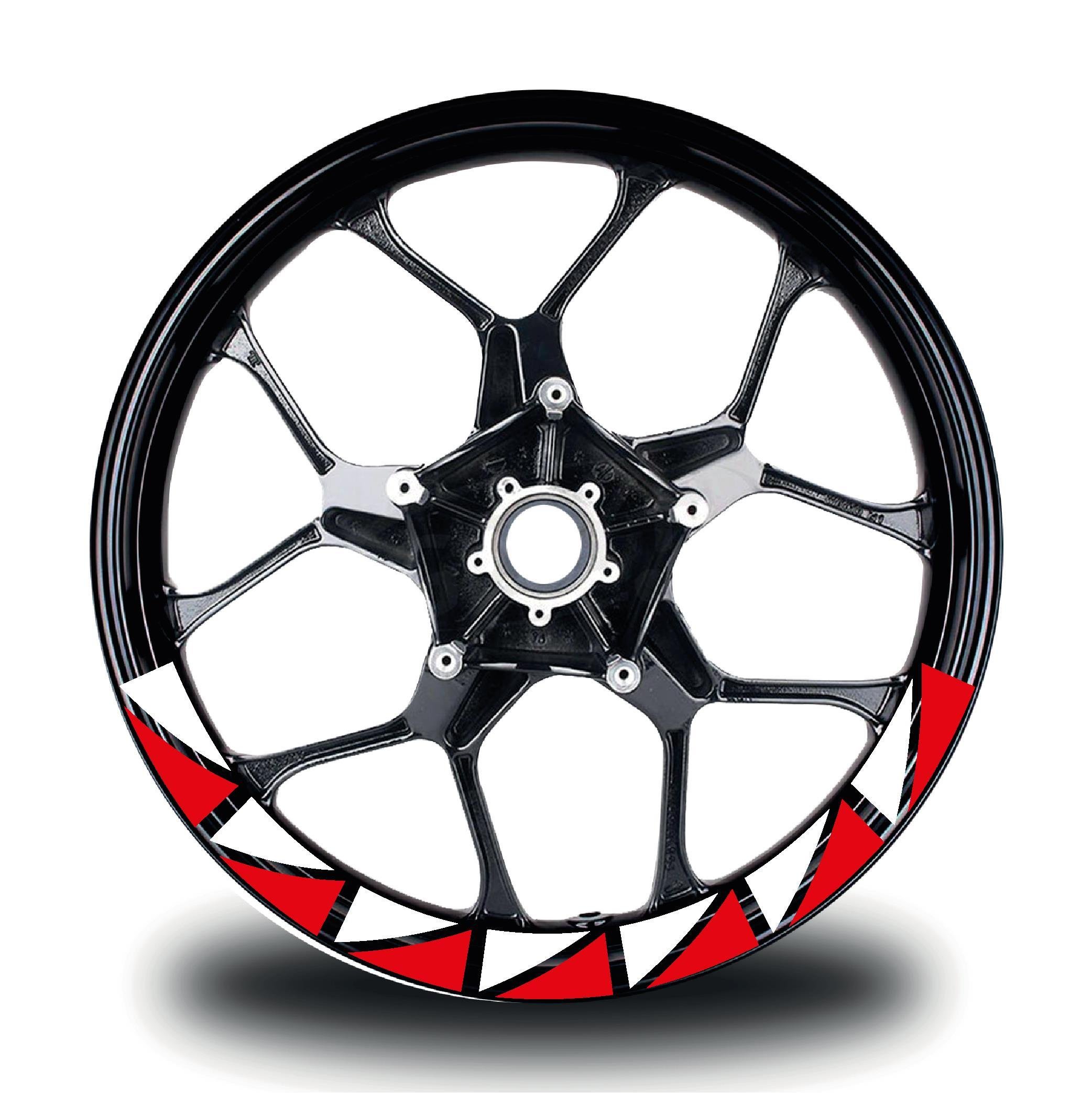 CFMOTO 450SR Jant Sticker Yarım Daire İç & Dış Üçgen Kaplama Etiket Modeli Kırmızı - Beyaz