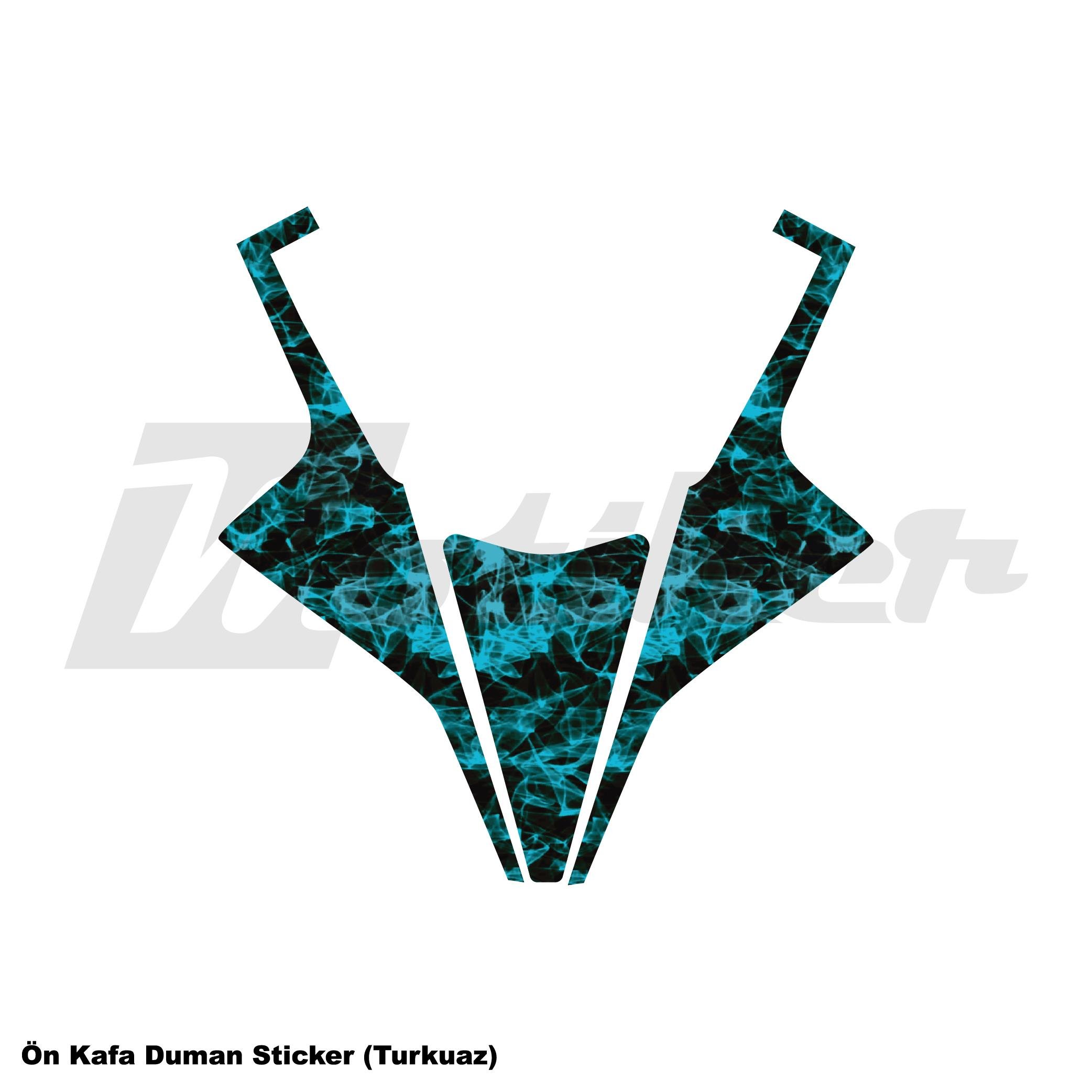 450SRCFMOTO 450SR ÖN KAFA TURKUAZ DUMAN STICKER ETİKET MODELİ KAPLAMA