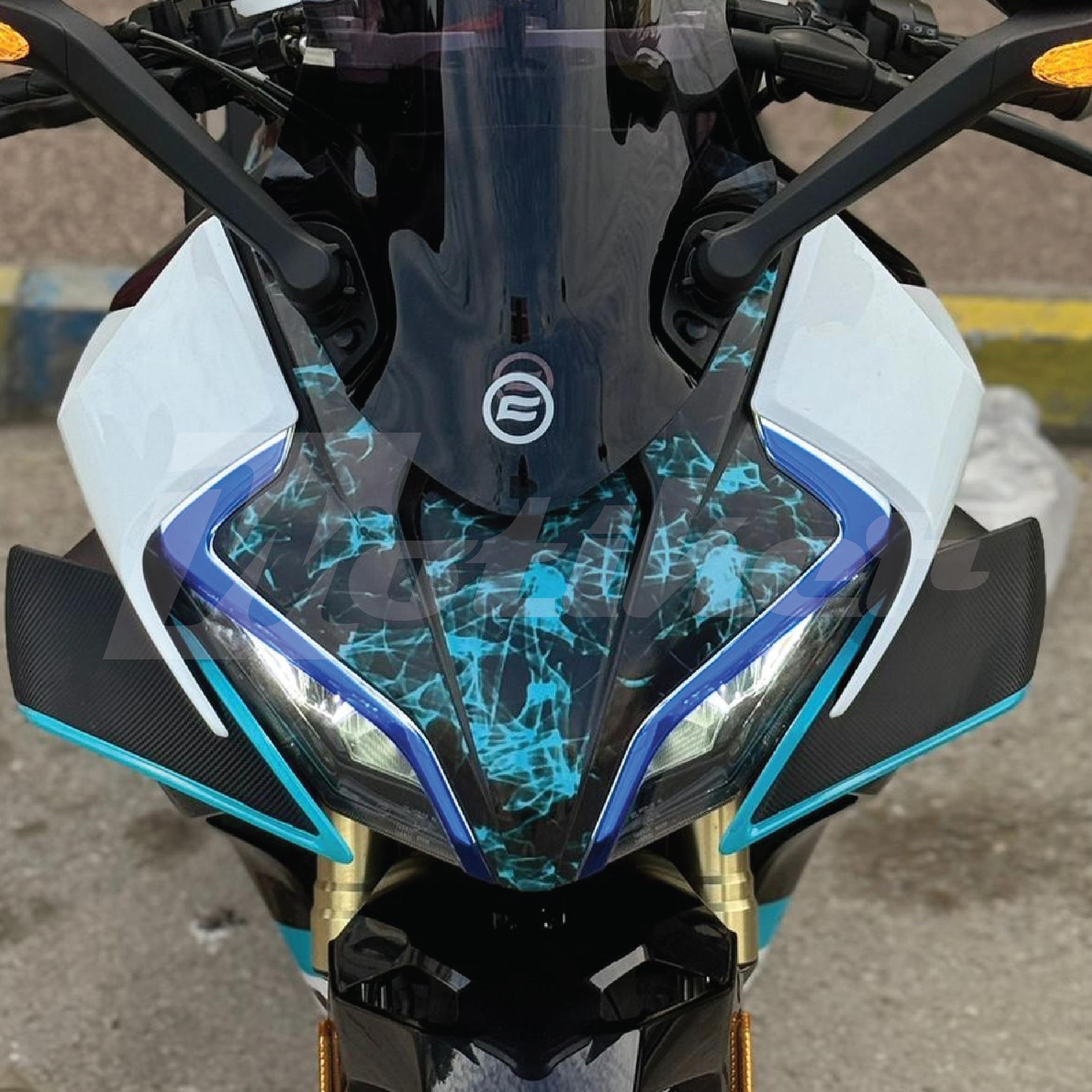 450SRCFMOTO 450SR ÖN KAFA TURKUAZ DUMAN STICKER ETİKET MODELİ KAPLAMA