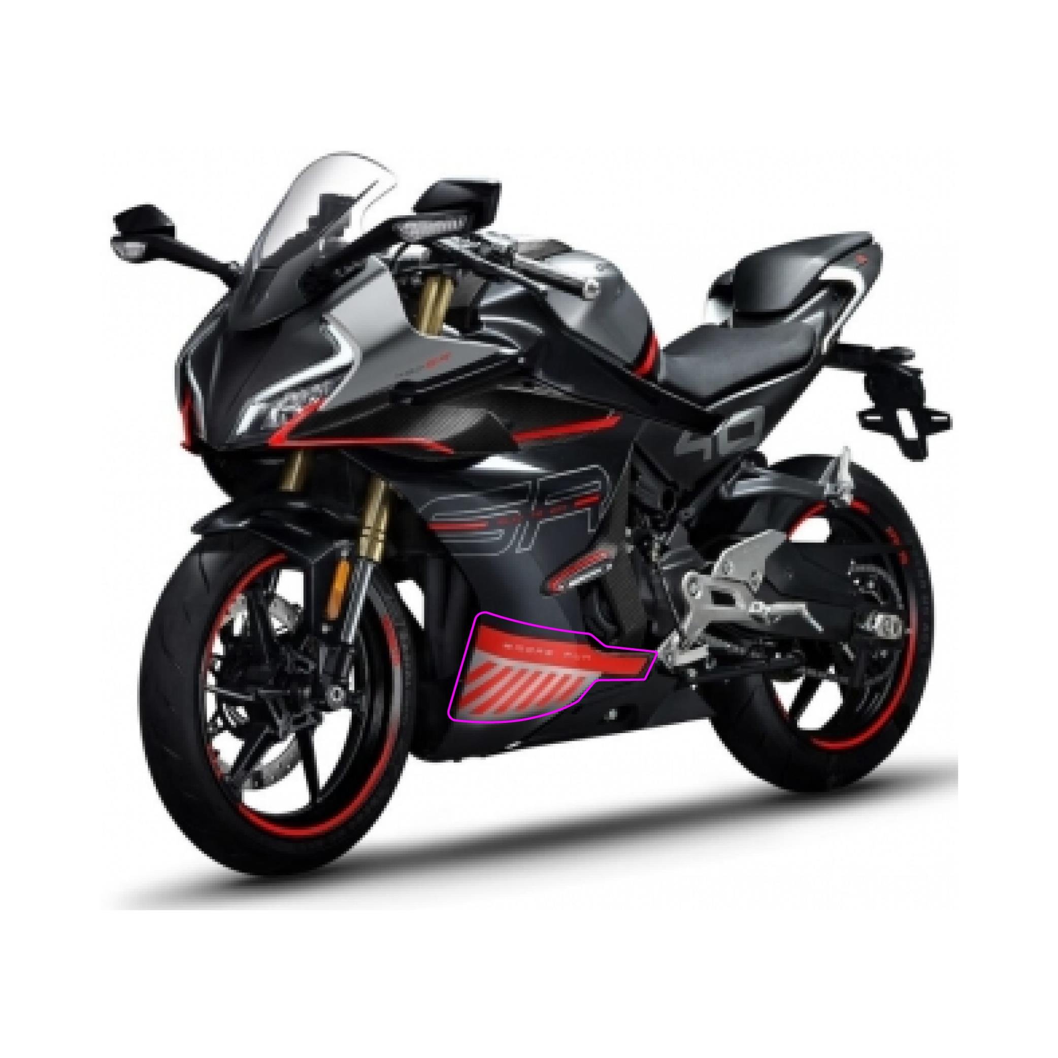 450SRCFMOTO 450SR SOL ALT SAKAL KIRMIZI ORJINAL STICKER TASARIM ETIKET MODELİ