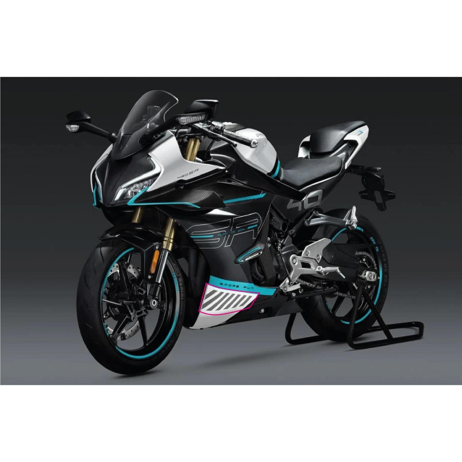 450SRCFMOTO 450SR SOL ALT SAKAL TURKUAZ ORJINAL STICKER TASARIM ETIKET MODELİ ALT KISIM