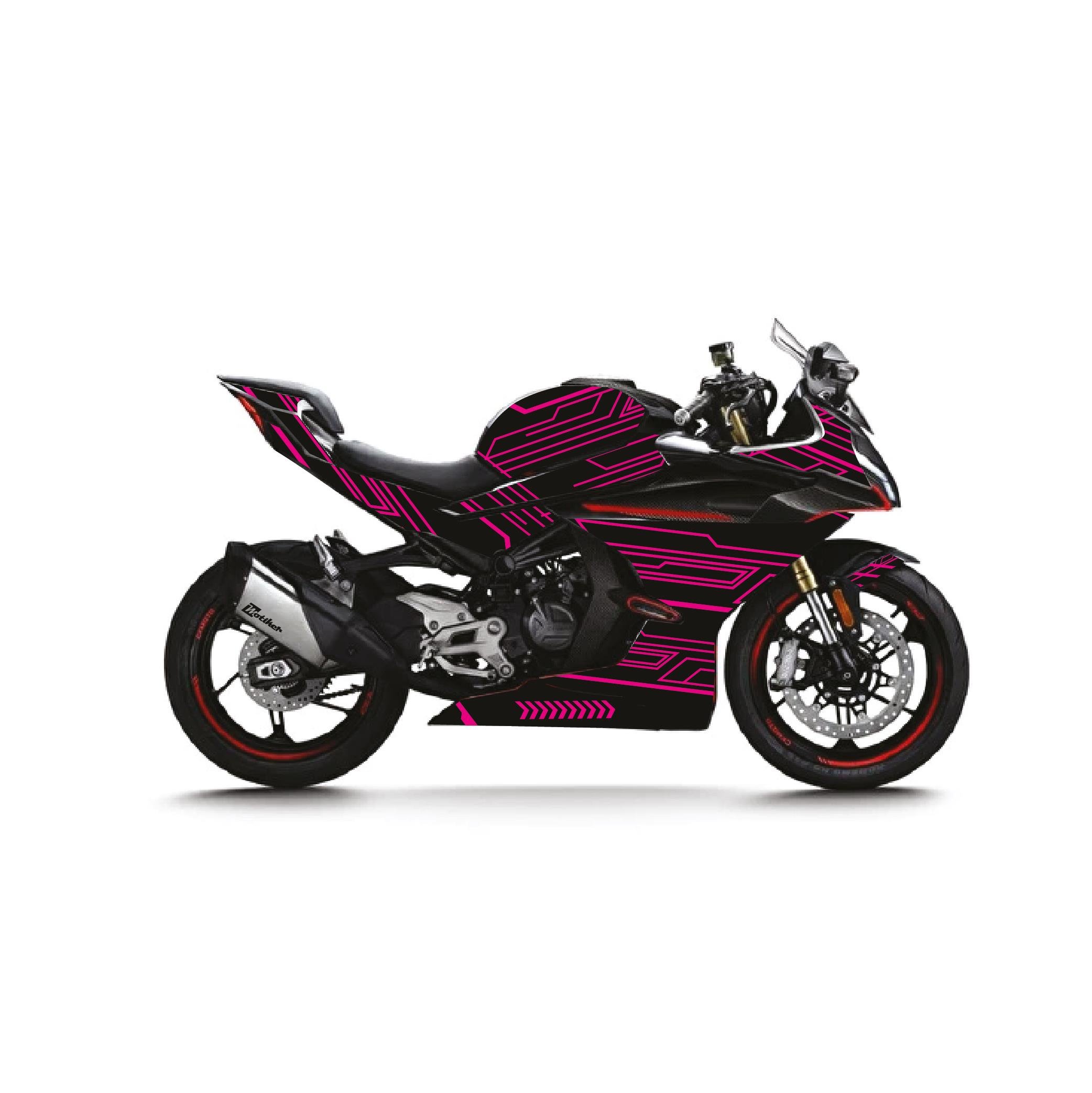 450SRCFMOTO 450SR Technology Parçalı Kaplama Sticker Etiket Modeli Pembe