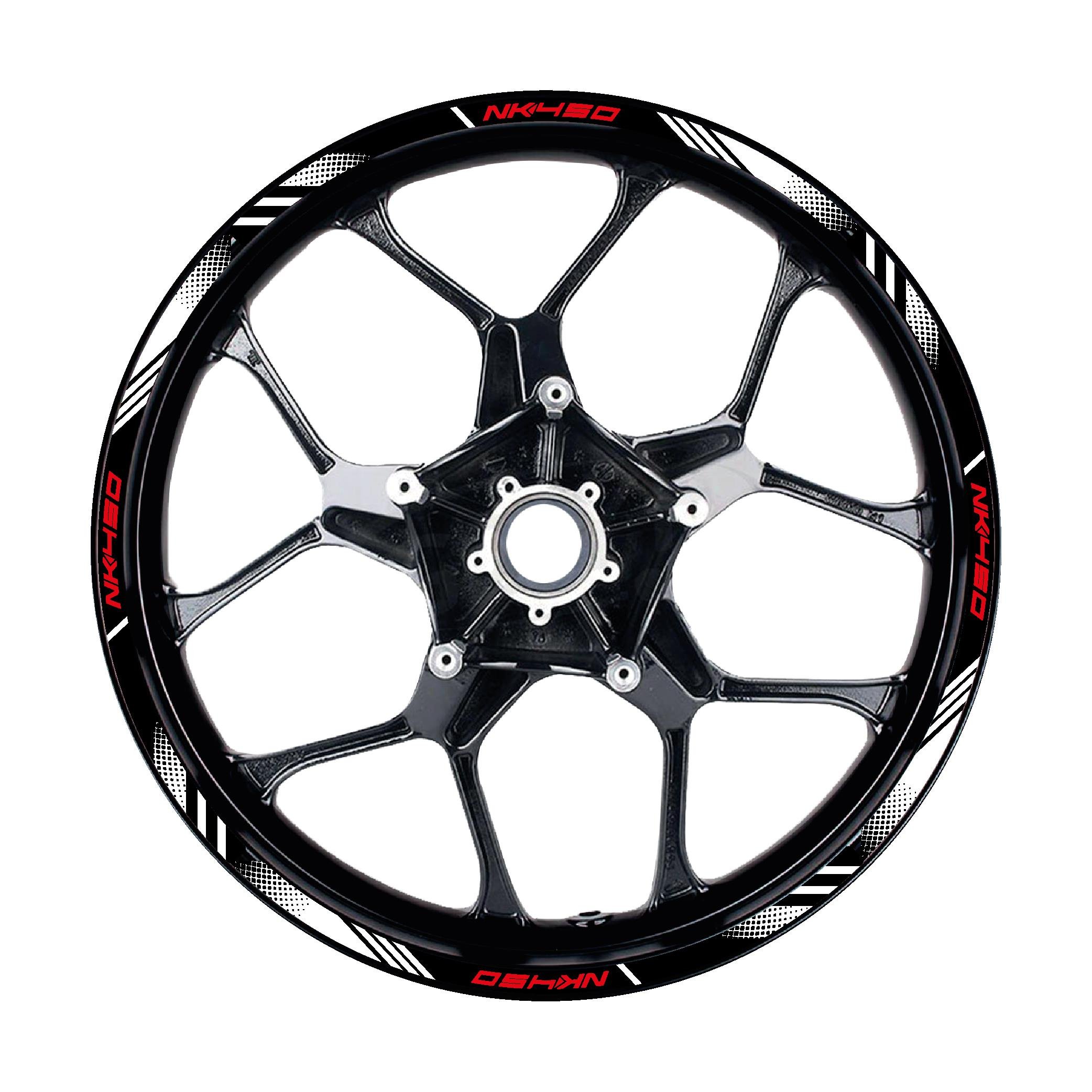 450 NKCFMOTO NK450 Sticker Jant Dışı Şerit Baskılı Kırmızı Beyaz Model