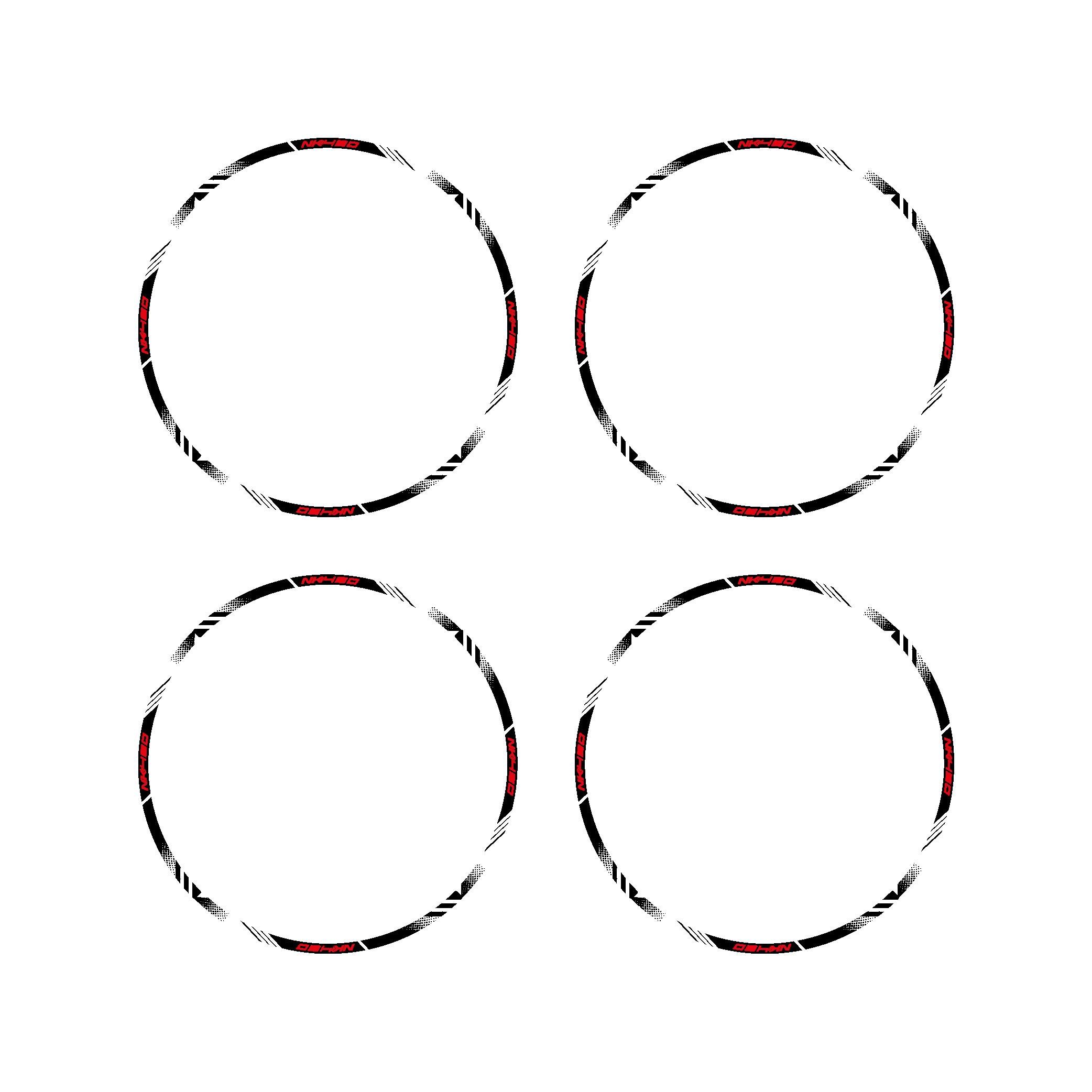 450 NKCFMOTO NK450 Sticker Jant Dışı Şerit Baskılı Kırmızı Beyaz Model