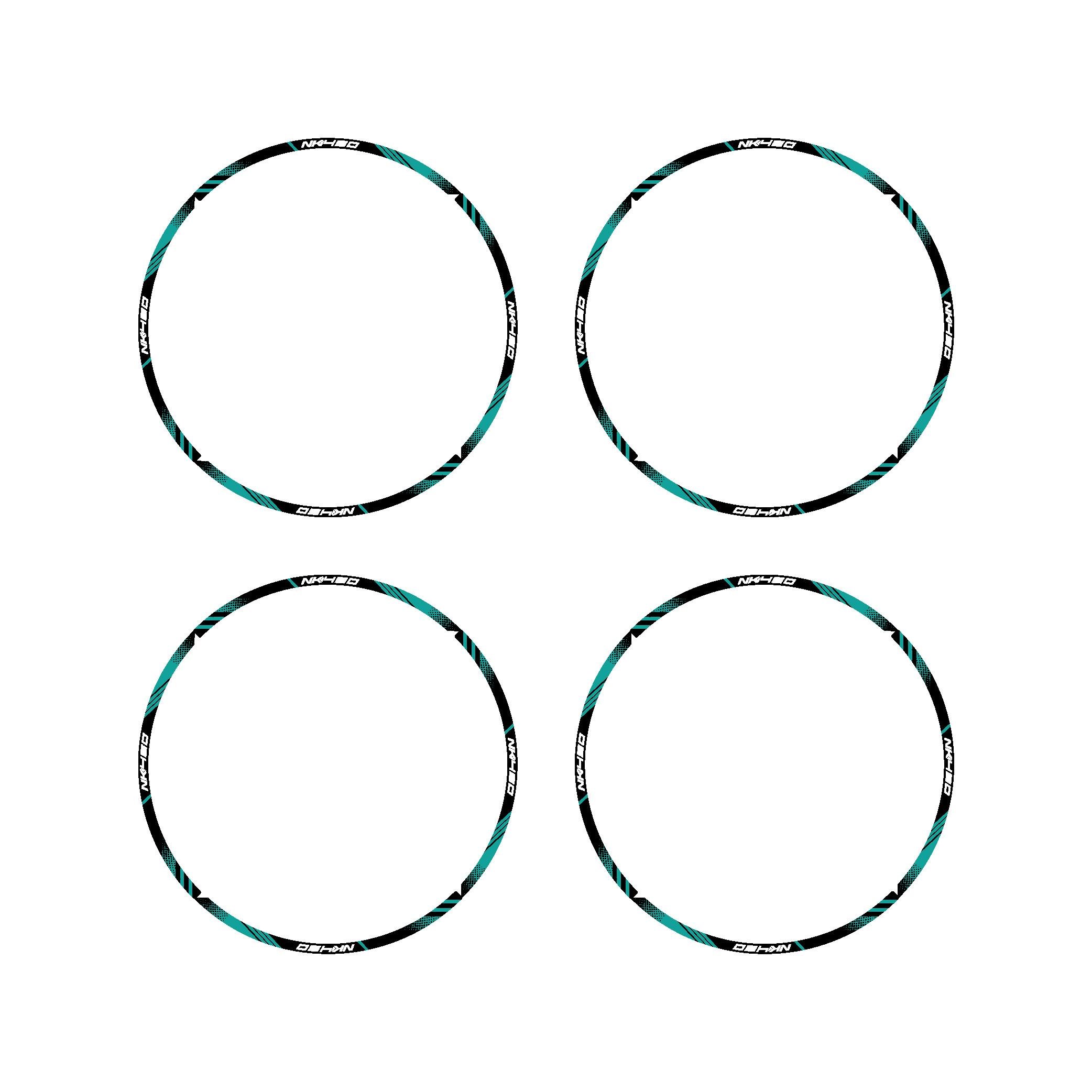 450 NKCFMOTO NK450 Sticker Jant Dışı Şerit Baskılı Turkuaz Model