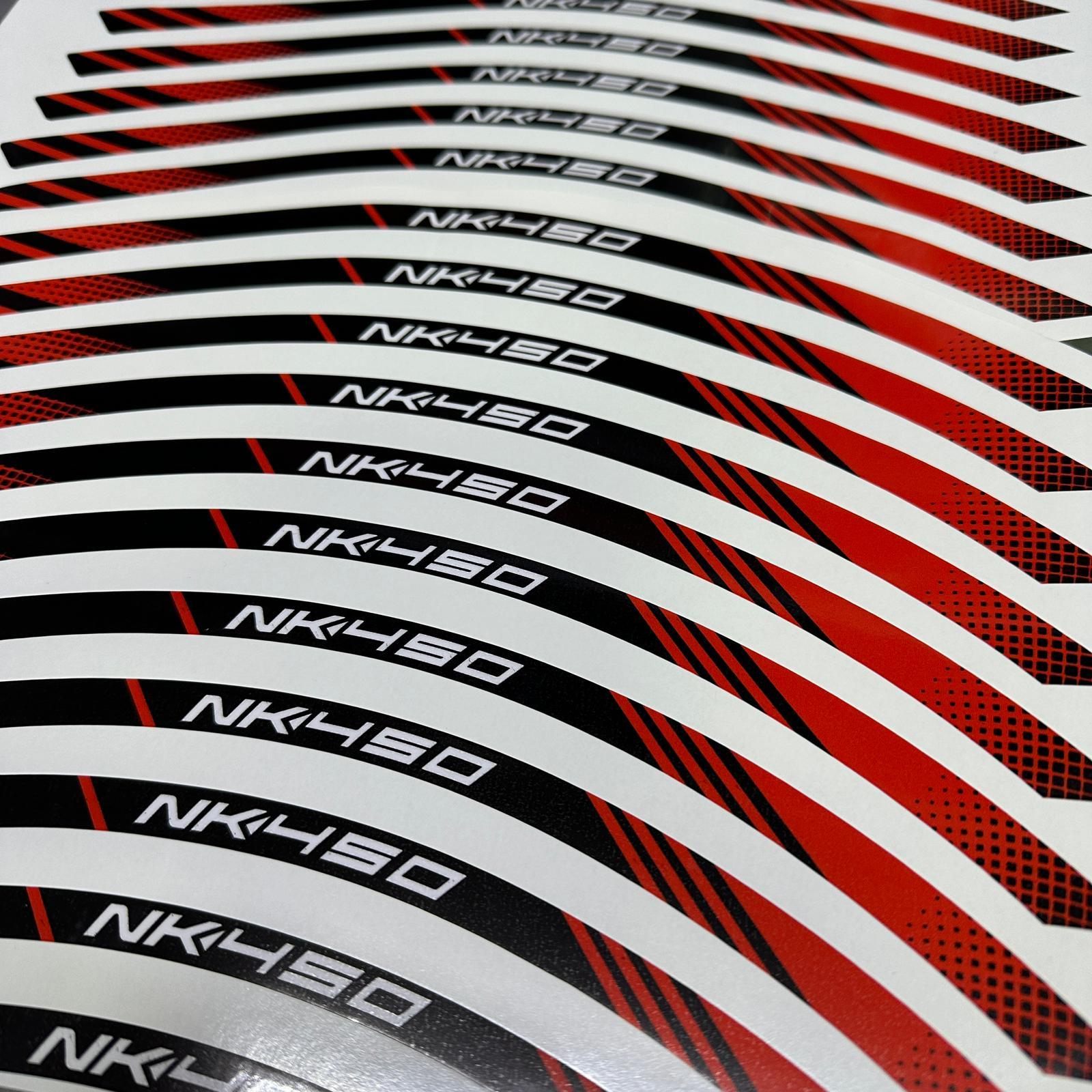 450 NKCFMOTO NK450 Sticker Jant Dışı Şerit Baskılı Kırmızı Model