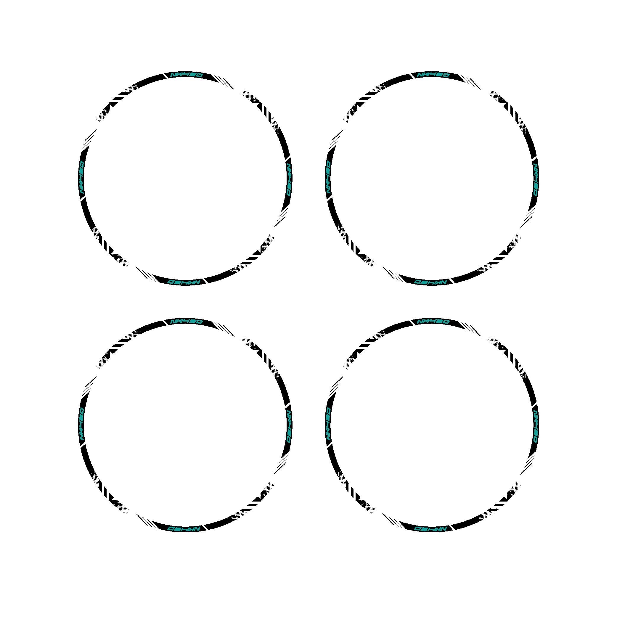 450 NKCFMOTO NK450 Sticker Jant Dışı Şerit Baskılı Turkuaz Beyaz Model