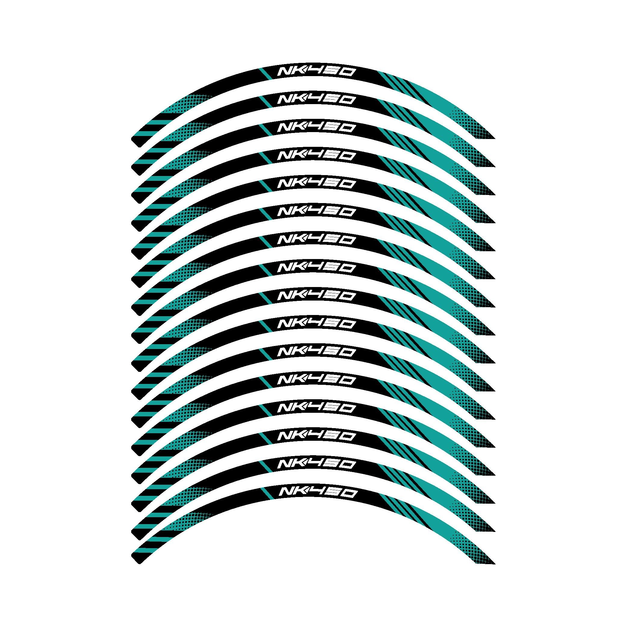 450 NKCFMOTO NK450 Sticker Jant Dışı Şerit Baskılı Turkuaz Model