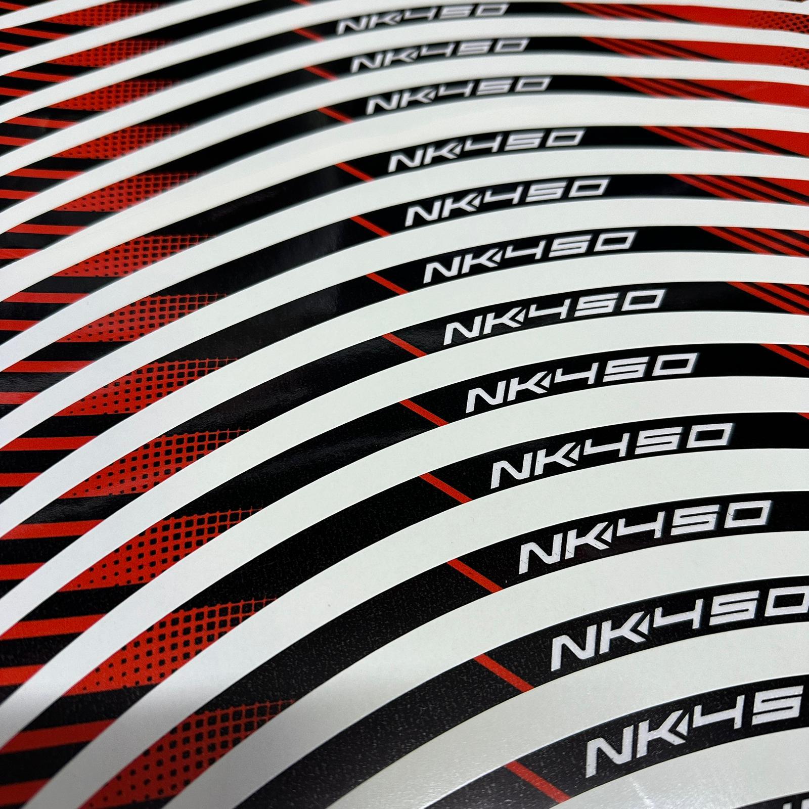 450 NKCFMOTO NK450 Sticker Jant Dışı Şerit Baskılı Kırmızı Model