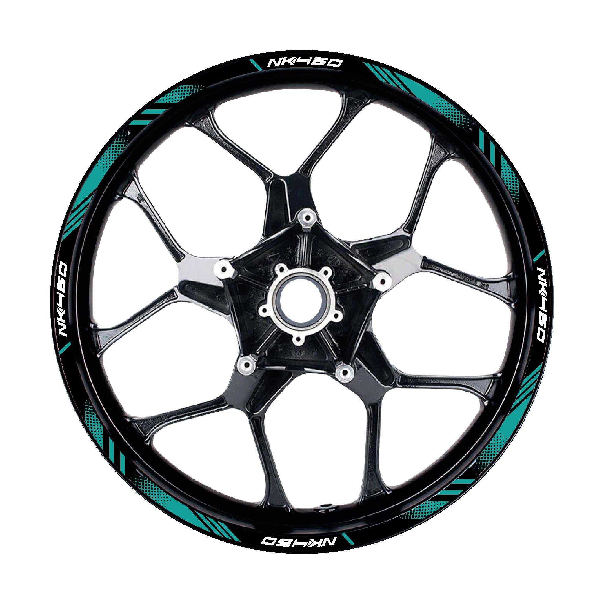 450 NKCFMOTO NK450 Sticker Jant Dışı Şerit Baskılı Turkuaz Model